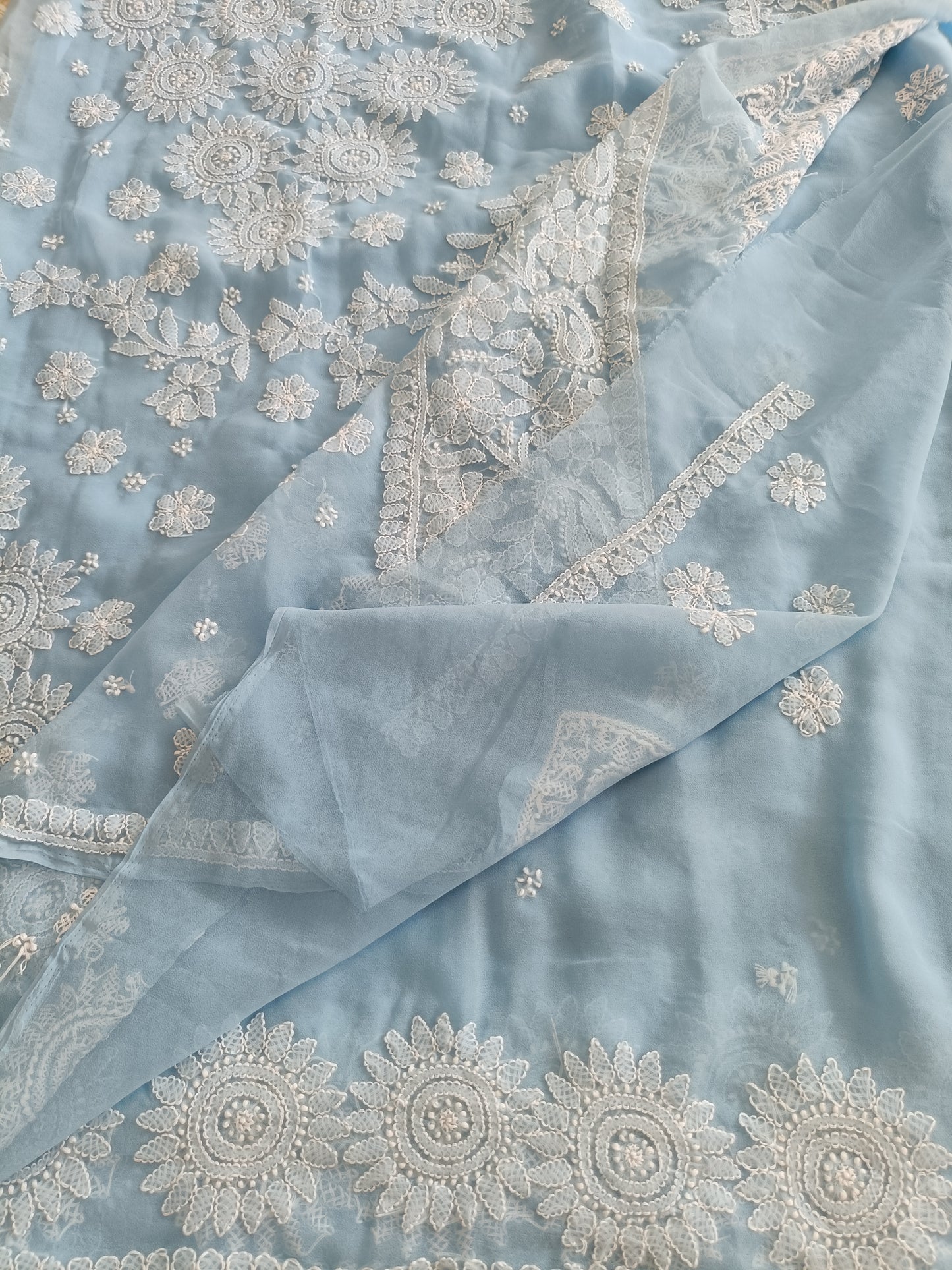 माधुरी - Soft Georgette Chikankari Saree