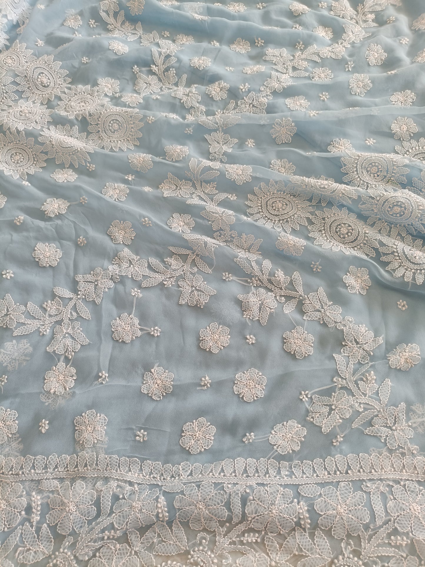 माधुरी - Soft Georgette Chikankari Saree
