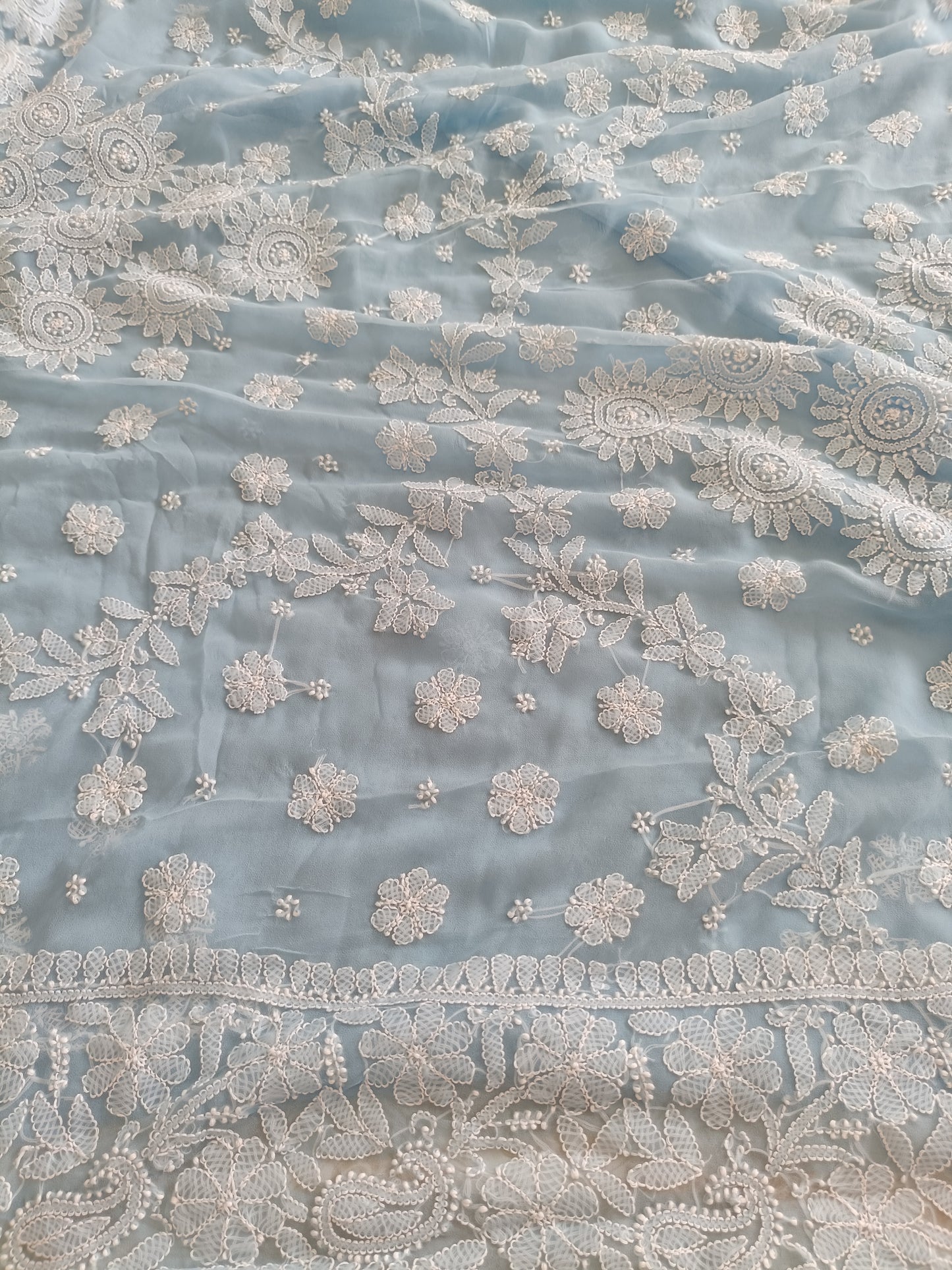 माधुरी - Soft Georgette Chikankari Saree