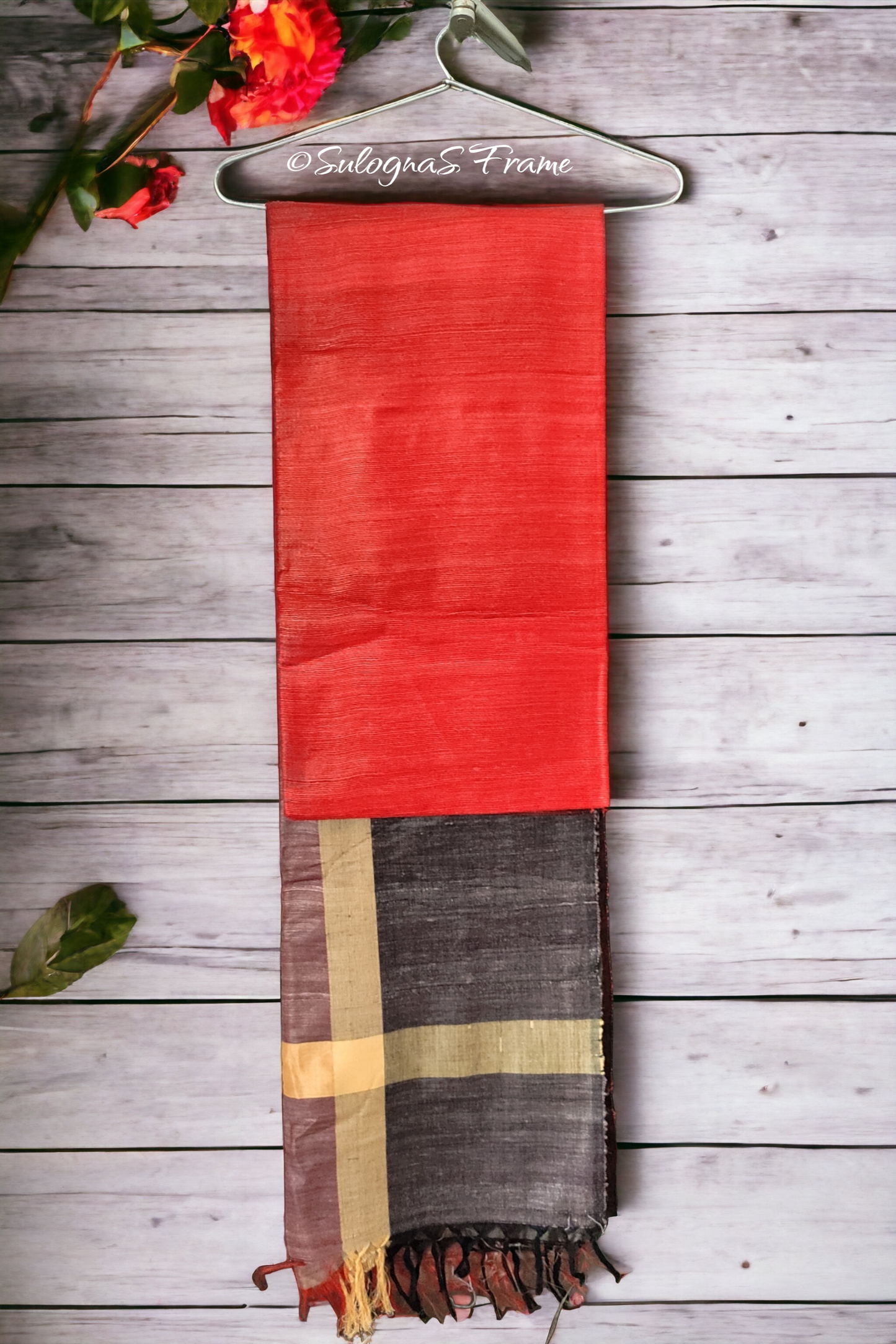 Handwoven Bhagalpur Ghitcha Tussar Silk Saree