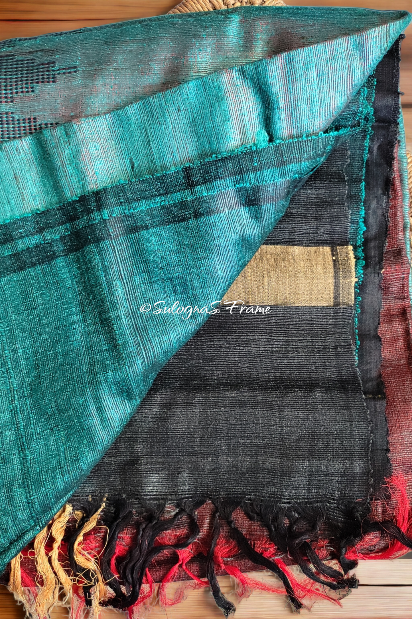 Handwoven Bhagalpur Ghitcha Tussar Silk Saree
