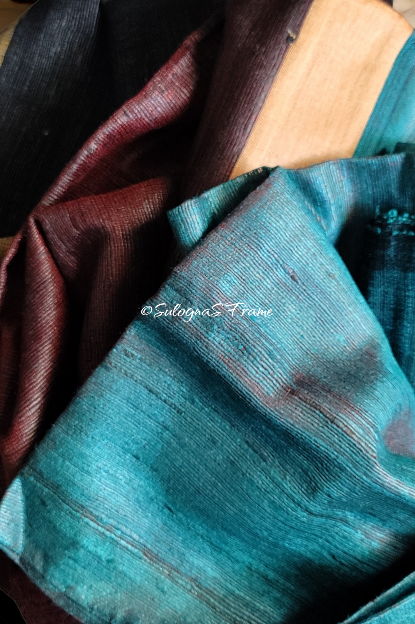 Handwoven Bhagalpur Ghitcha Tussar Silk Saree