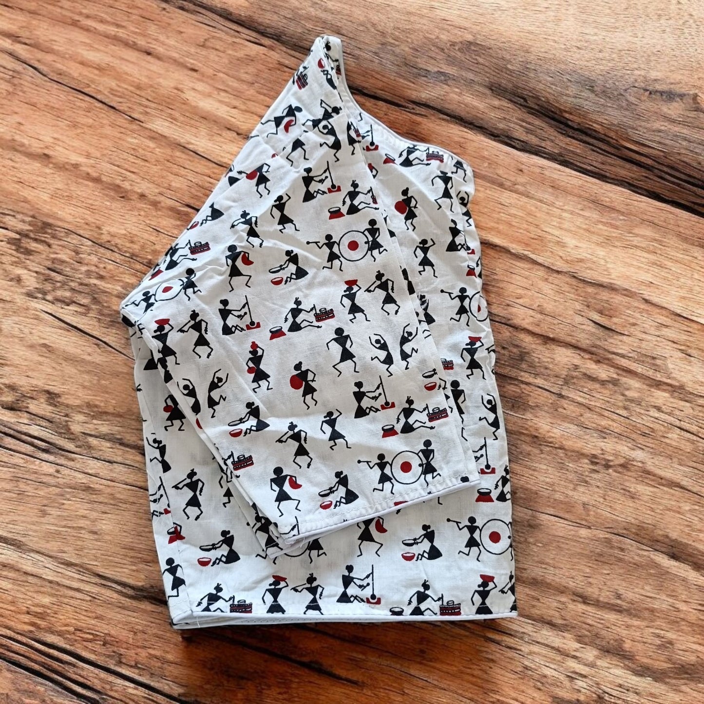 चंद्रवदनी - Stitched Cotton Bagru Printed Blouse - Stitched Blouse | Tags: Bagru Glass Sleeves