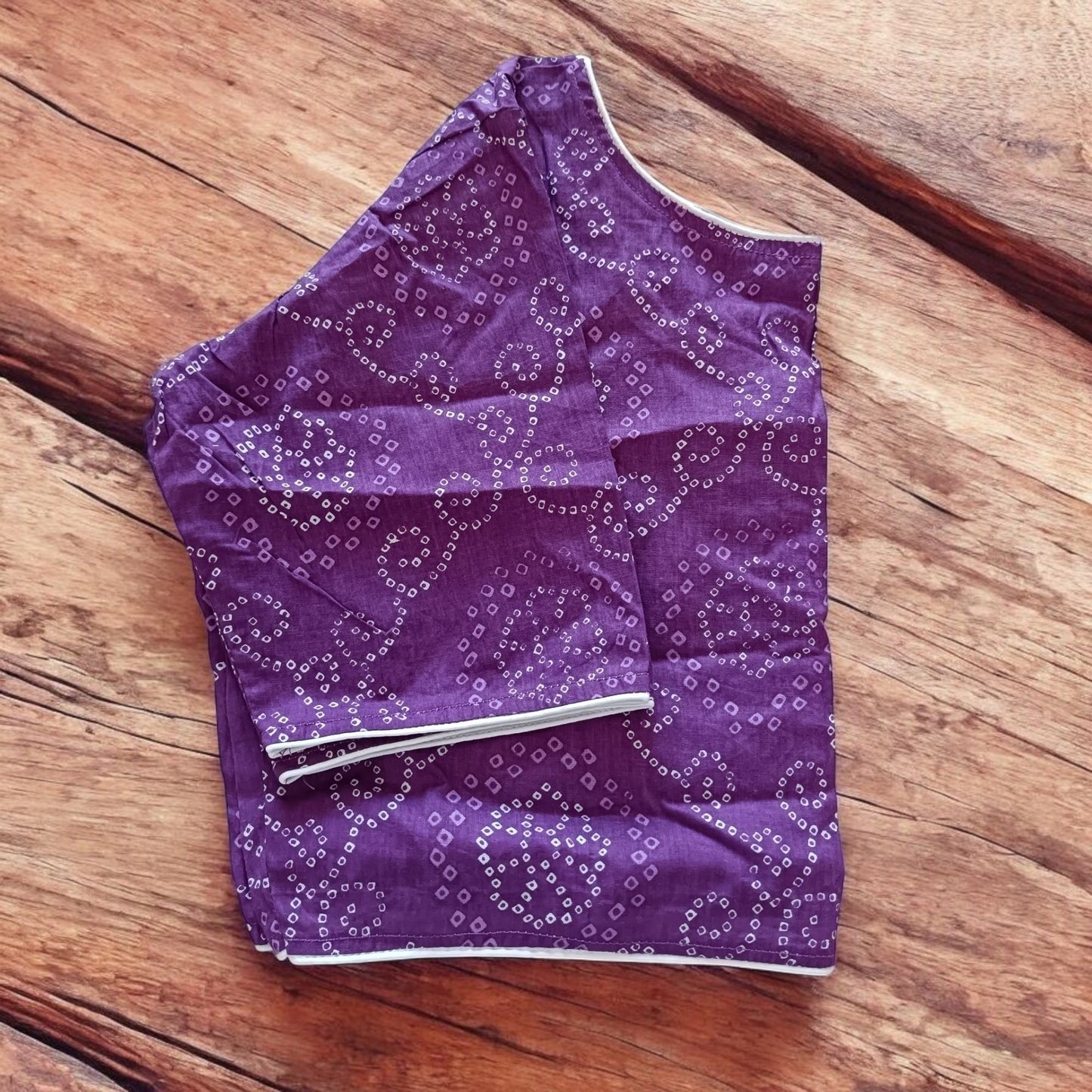 चित्रवती - Stitched Cotton Bagru Printed Blouse - Stitched Blouse | Tags: Bagru Glass Sleeves