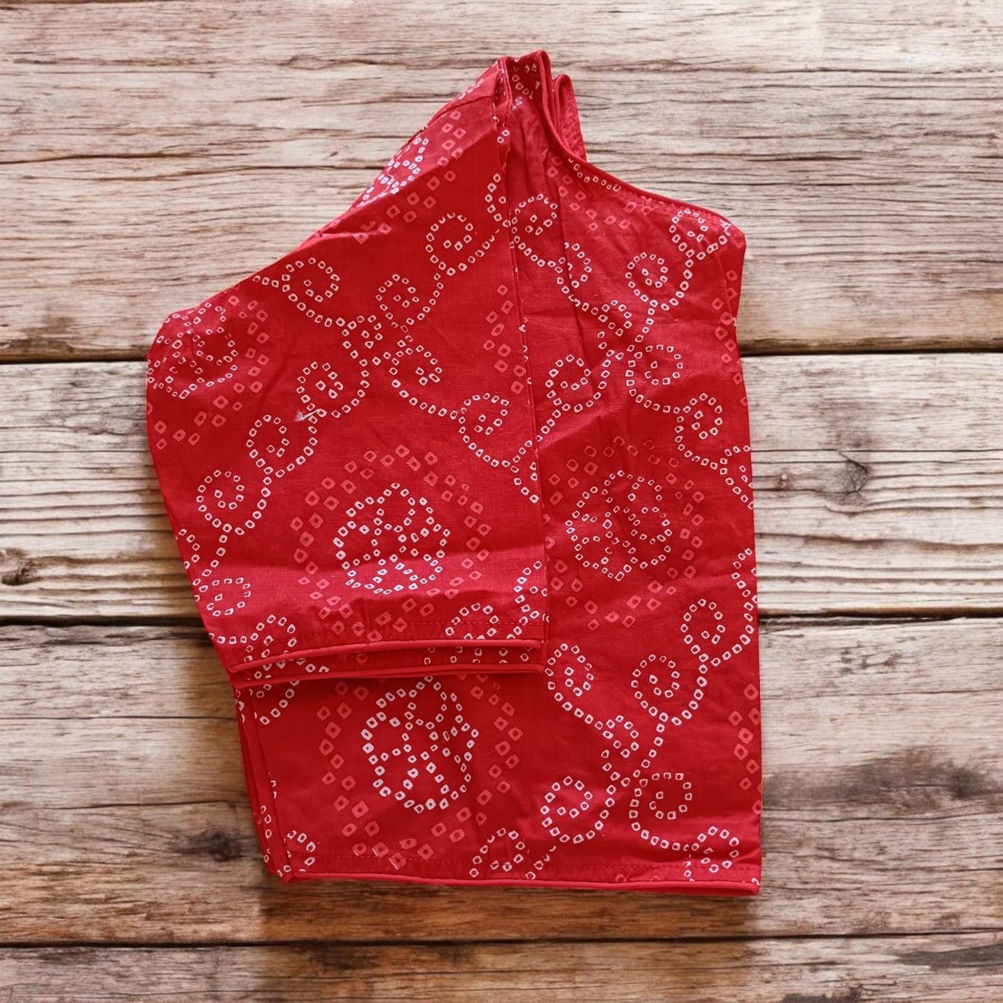 तुषिता - Stitched Cotton Bagru Printed Blouse - Stitched Blouse | Tags: Bagru Glass Sleeves