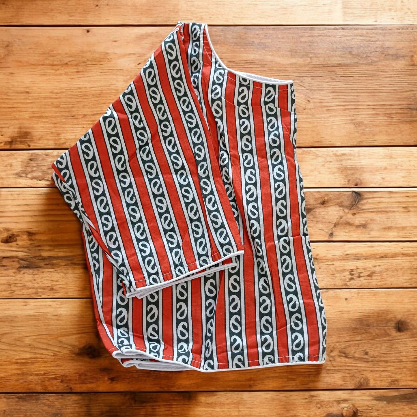 वाणीश्री - Stitched Cotton Bagru Printed Blouse - Stitched Blouse | Tags: Bagru Glass Sleeves