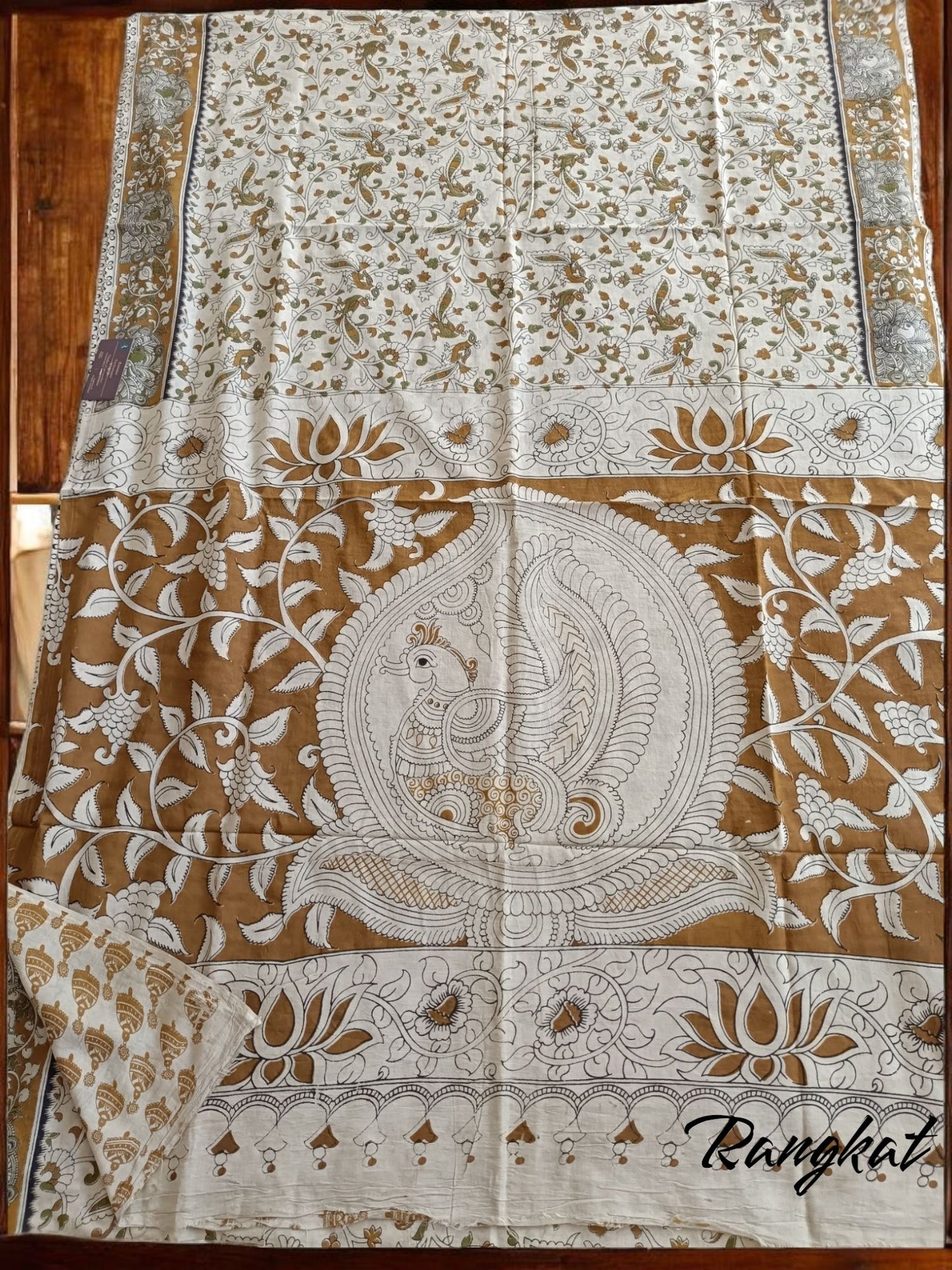 रसविलास मयूर - Handmade Kalamkari Mul Cotton Sarees - Saree | Tags: Kalamkari Mul Cotton