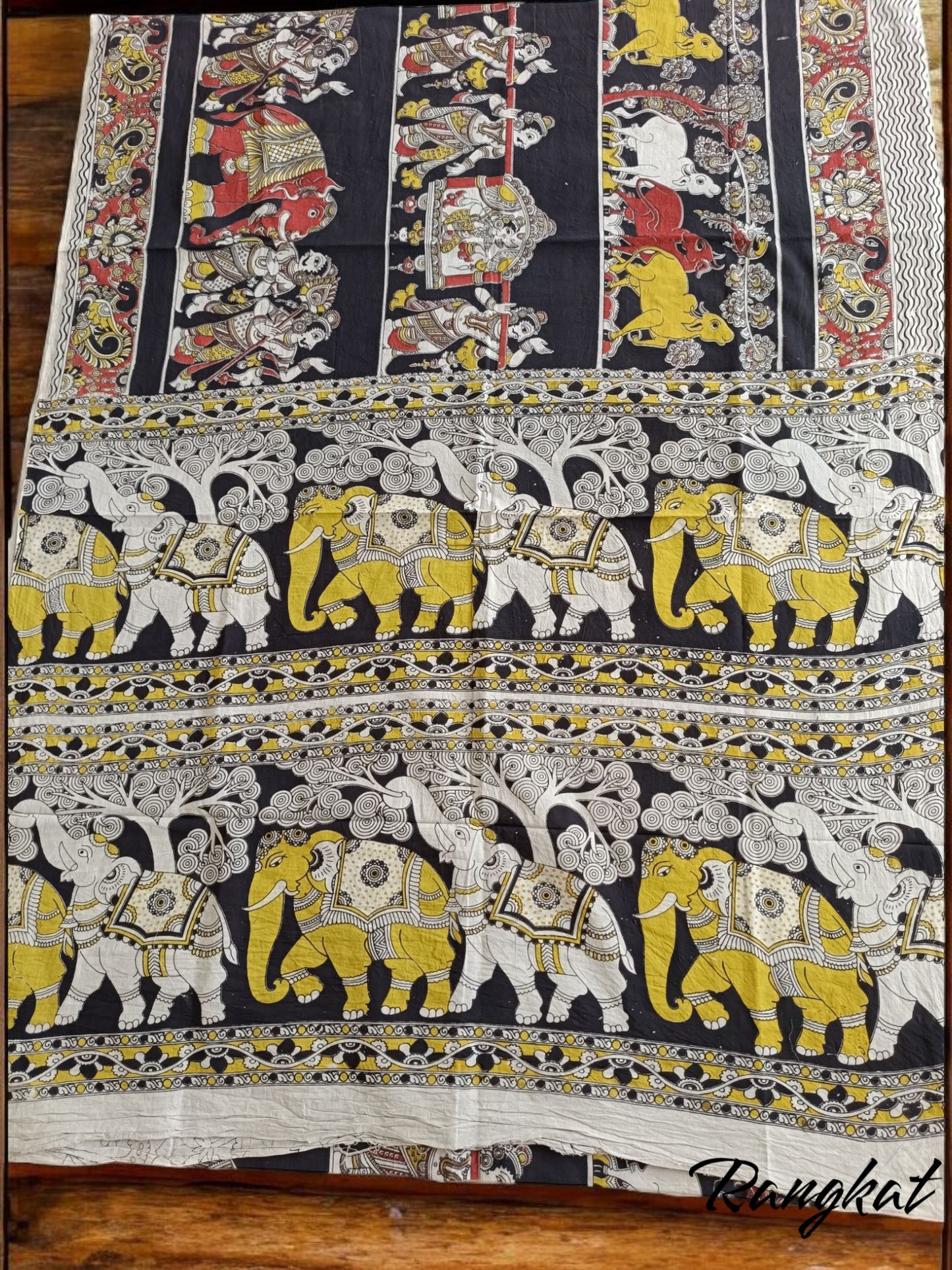 रासपरिणय - Handmade Kalamkari Mul Cotton Sarees - Saree | Tags: Kalamkari Mul Cotton