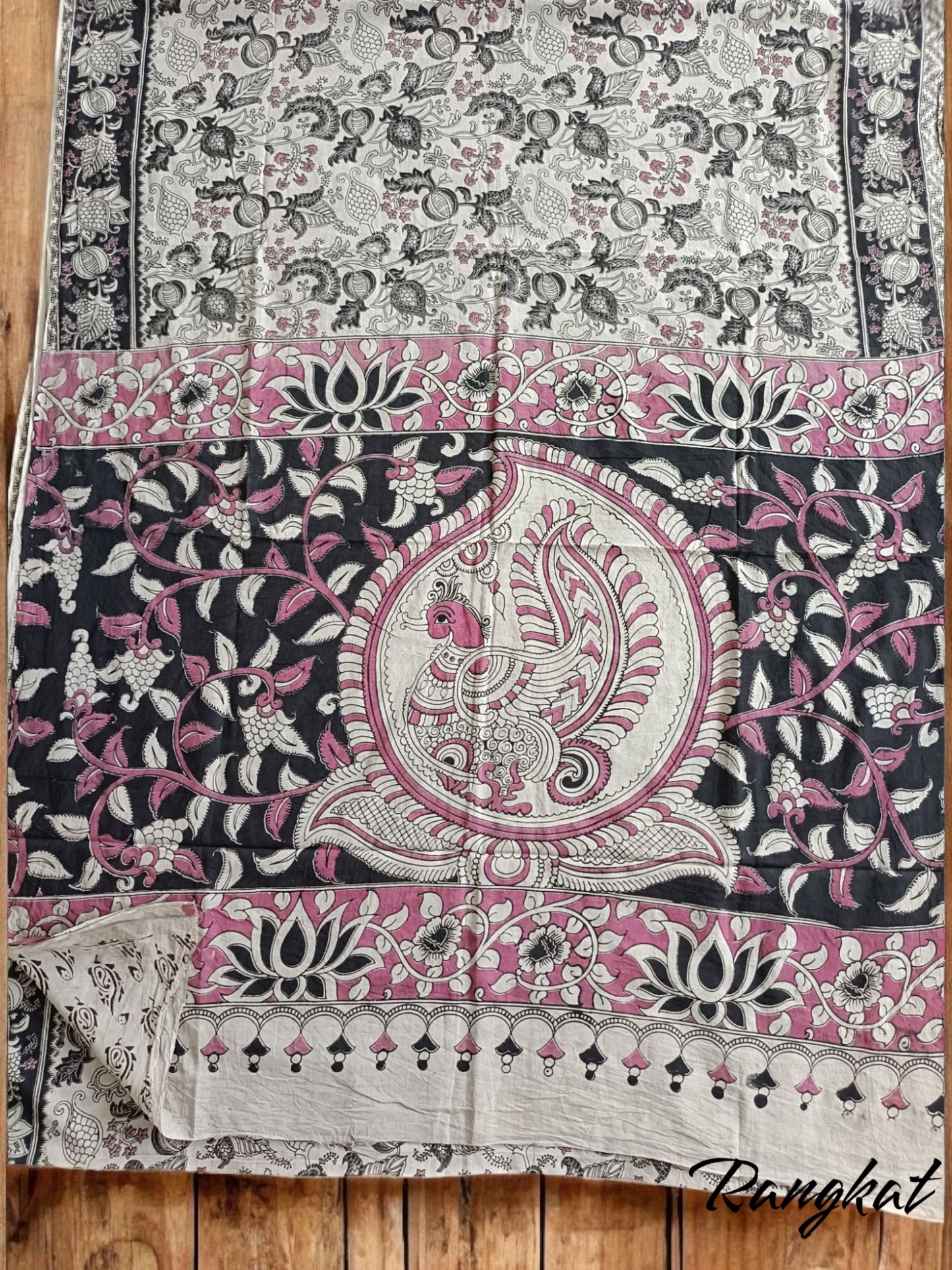 वर्षाराग नटराज - Handmade Kalamkari Mul Cotton Sarees - Saree | Tags: Kalamkari Mul Cotton