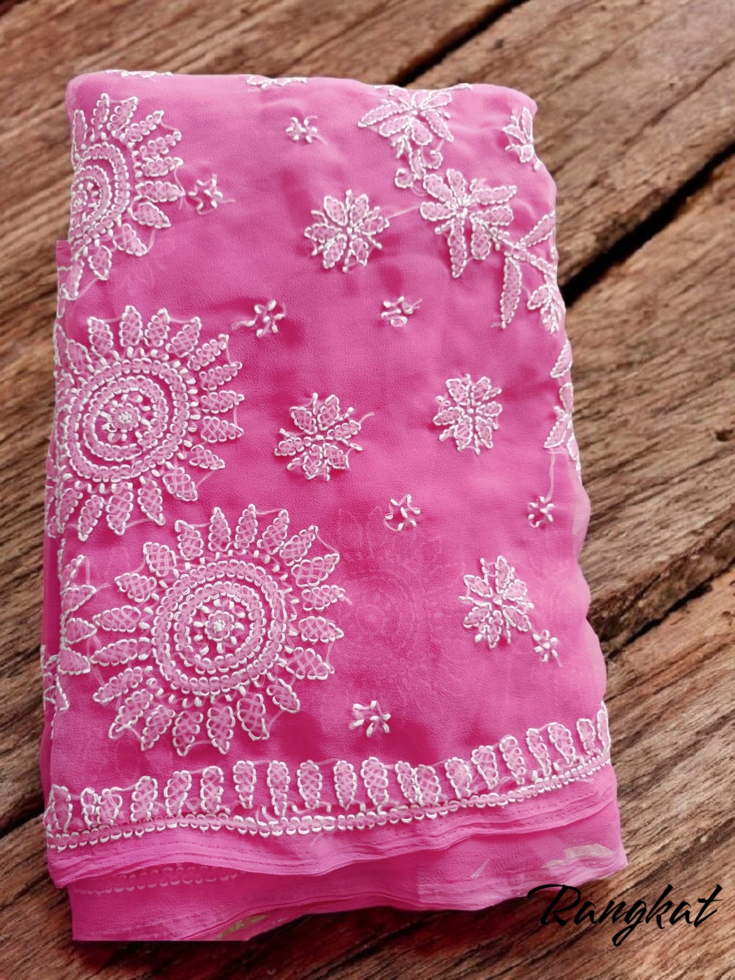 Soft Georgette Chikankari Saree