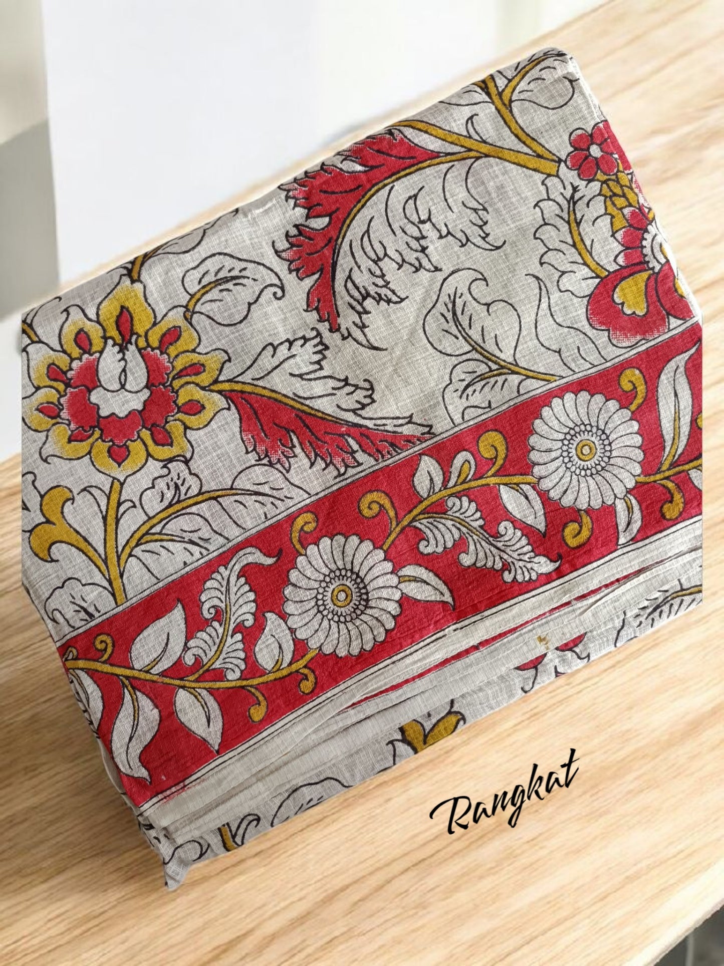 Pure Kota Handloom Cotton Handcrafted Kalamkari Saree