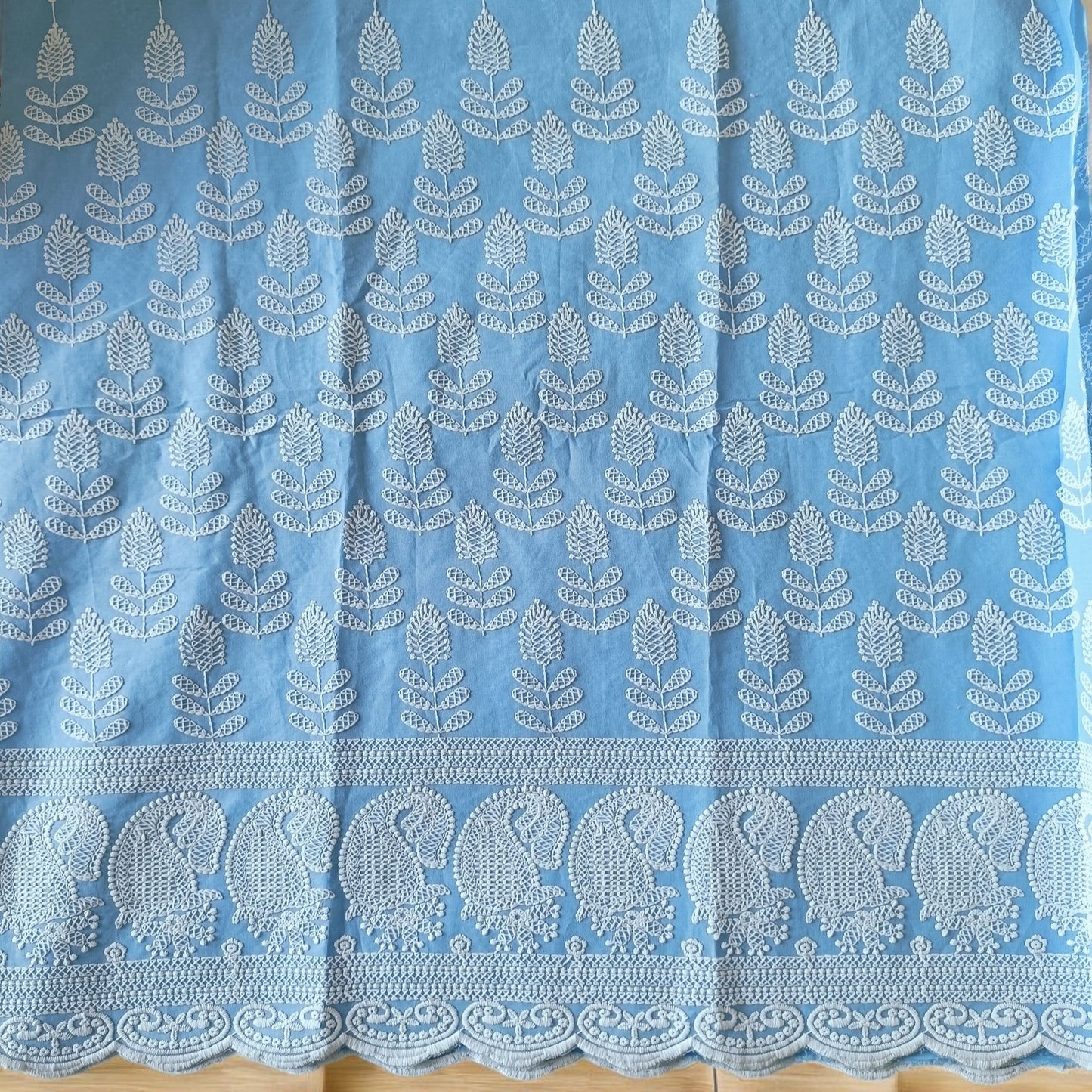 Chikankari Cotton Blouse Fabric