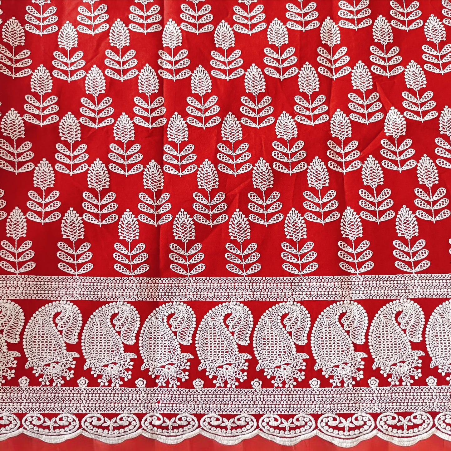 Chikankari Cotton Blouse Fabric