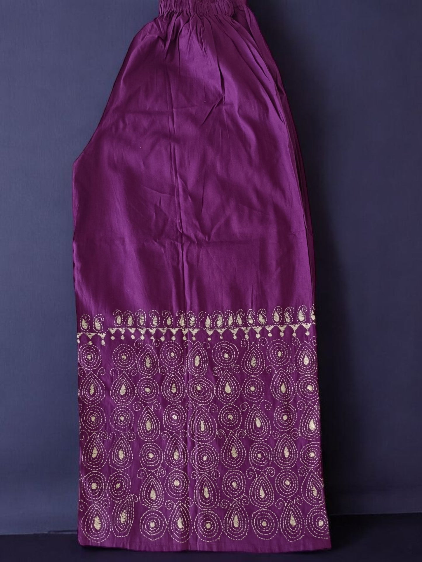 Pure Cotton Trendy Plazzos with Kantha Stitch