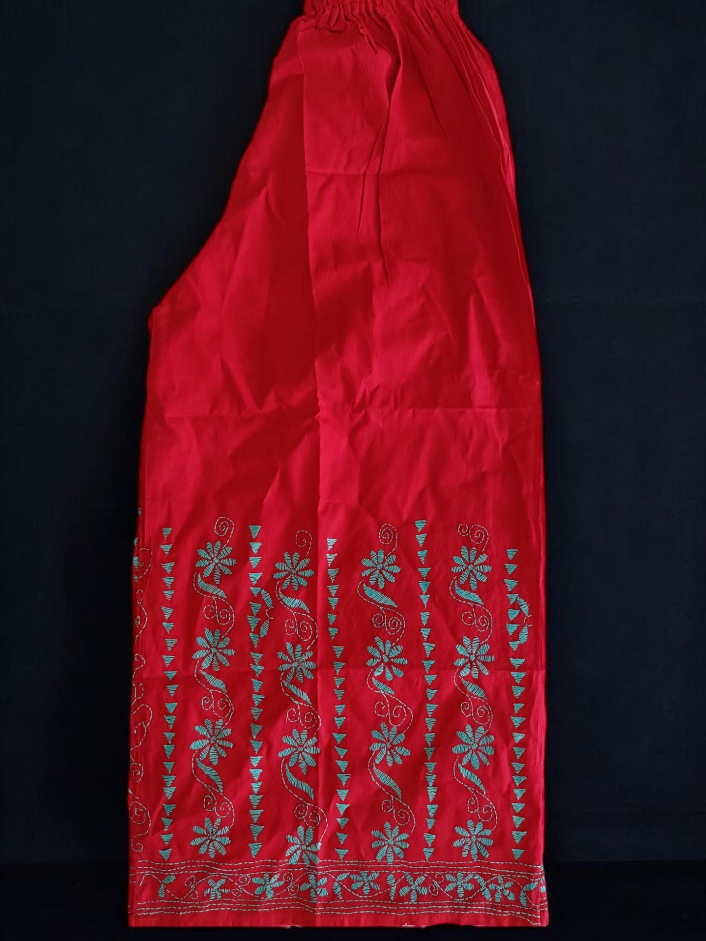 Pure Cotton Trendy Plazzos with Kantha Stitch
