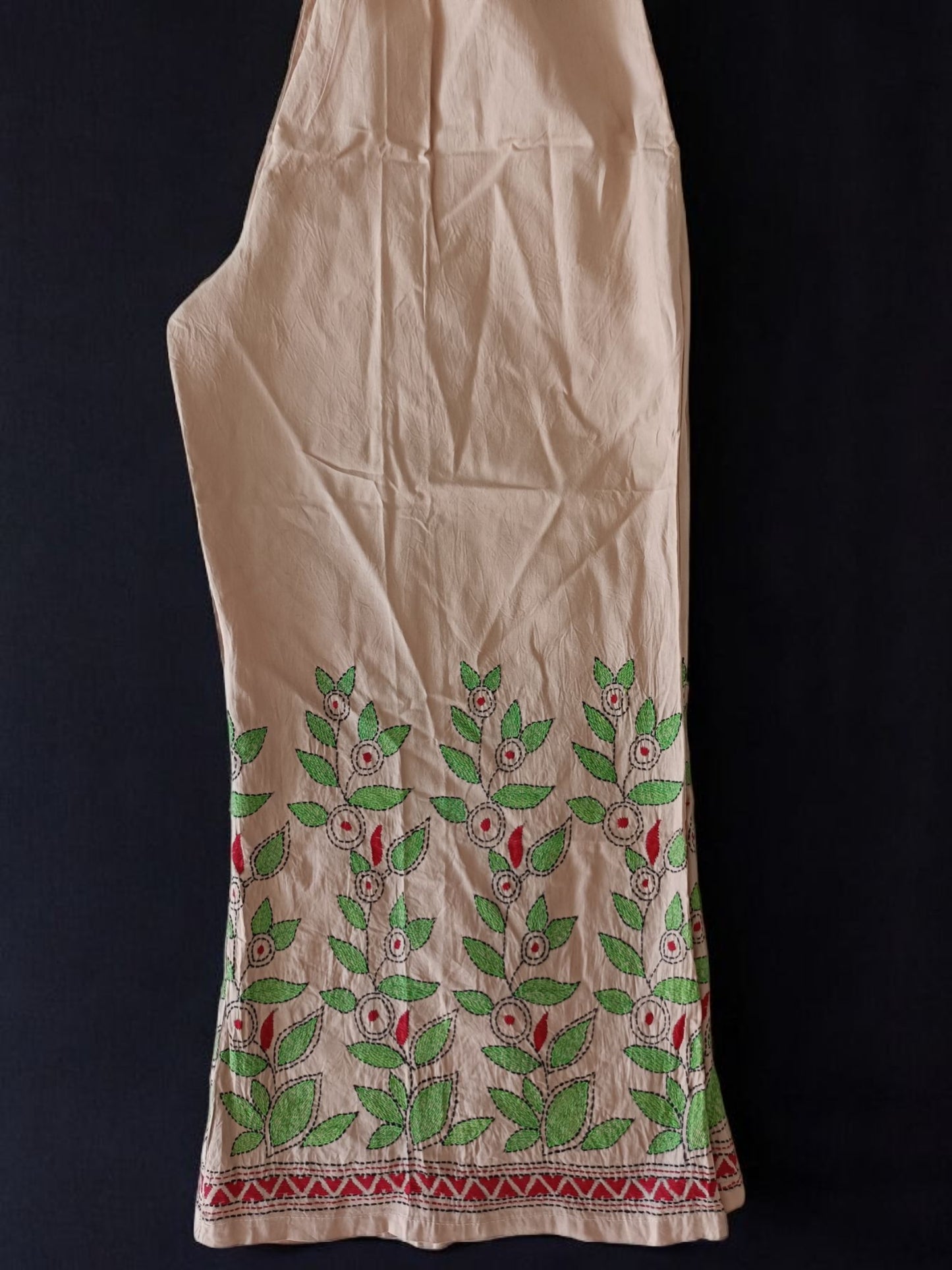 Pure Cotton Trendy Plazzos with Kantha Stitch