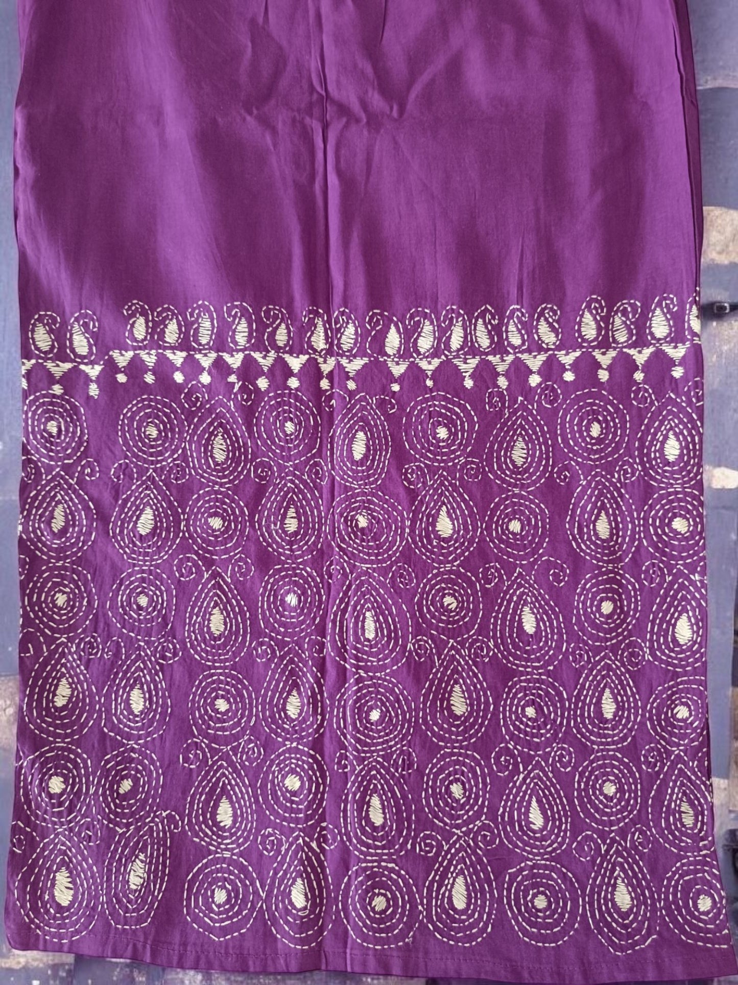 Pure Cotton Trendy Plazzos with Kantha Stitch