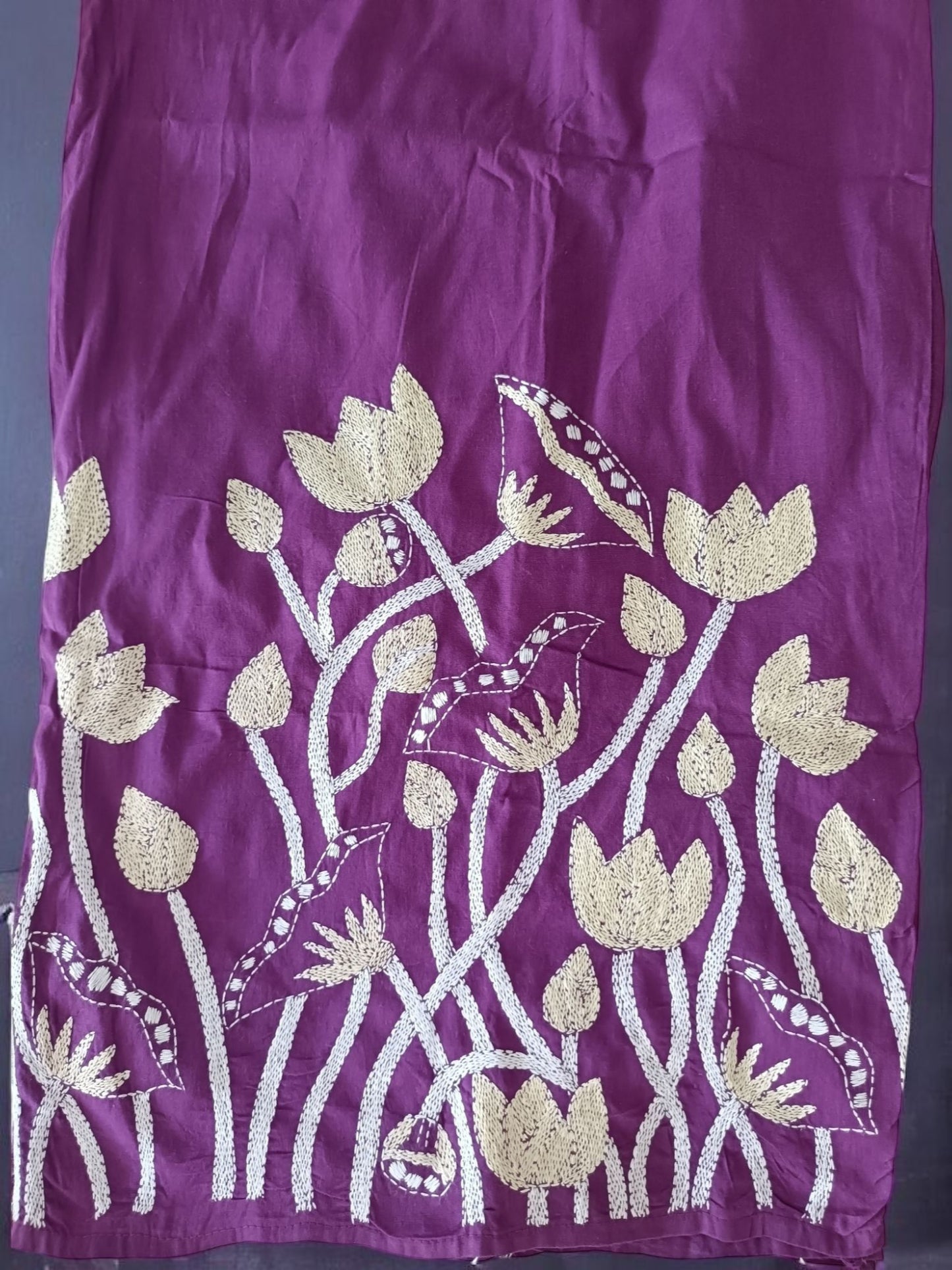 Pure Cotton Trendy Plazzos with Kantha Stitch