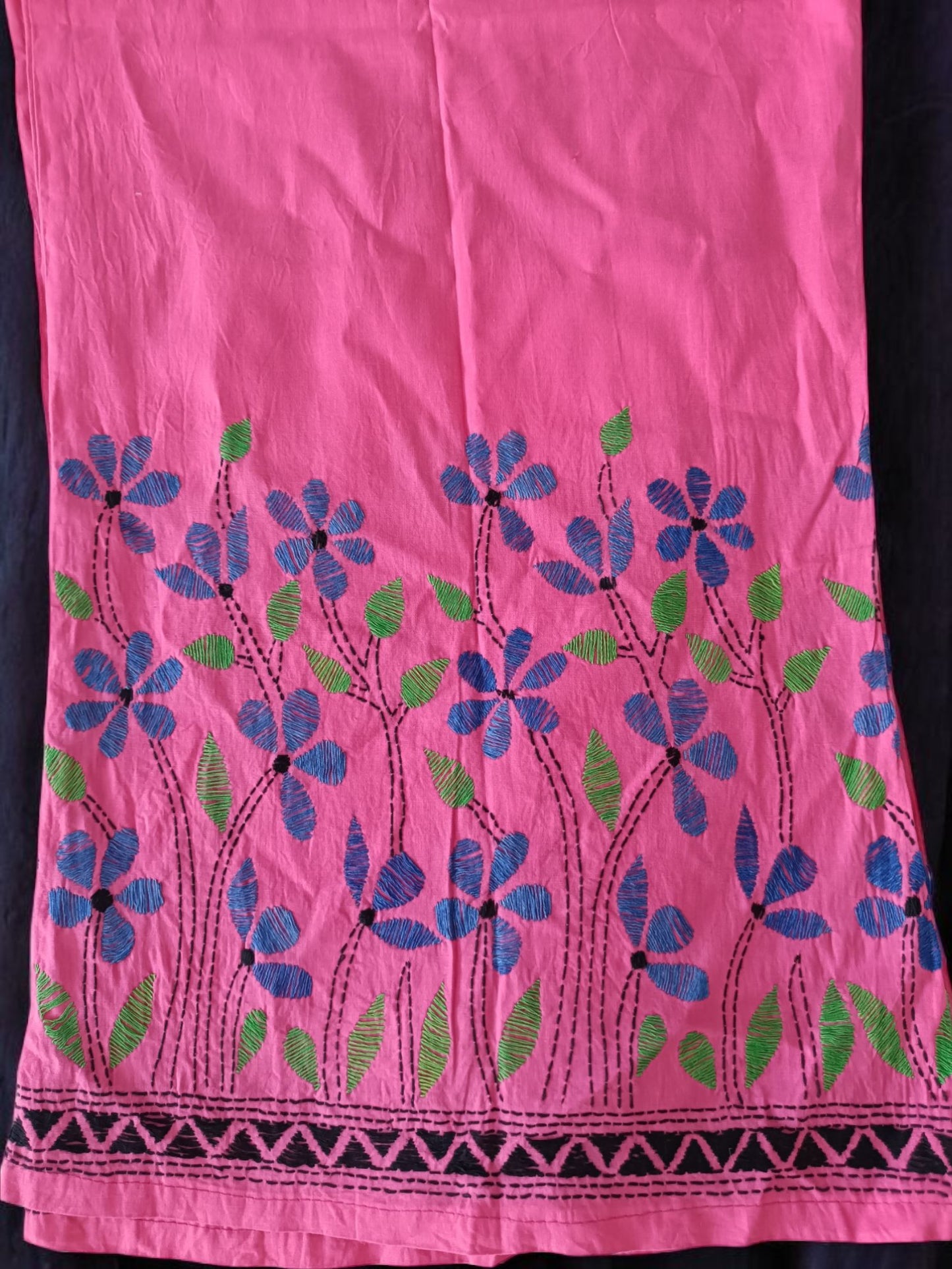 Pure Cotton Trendy Plazzos with Kantha Stitch