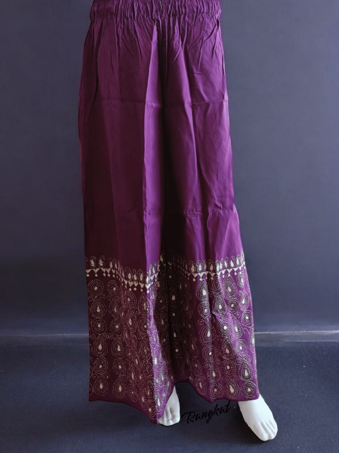 Pure Cotton Trendy Plazzos with Kantha Stitch