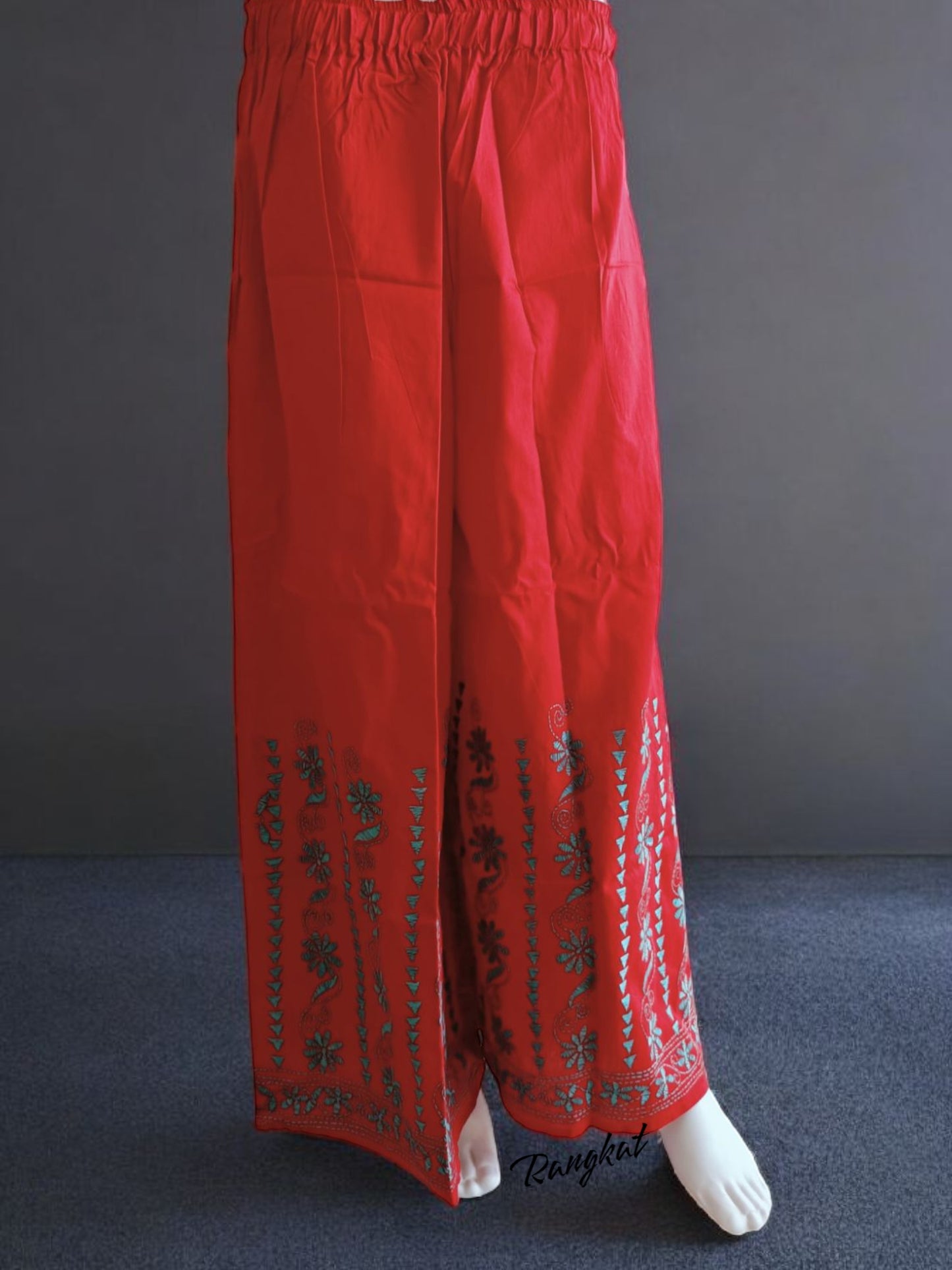 Pure Cotton Trendy Plazzos with Kantha Stitch