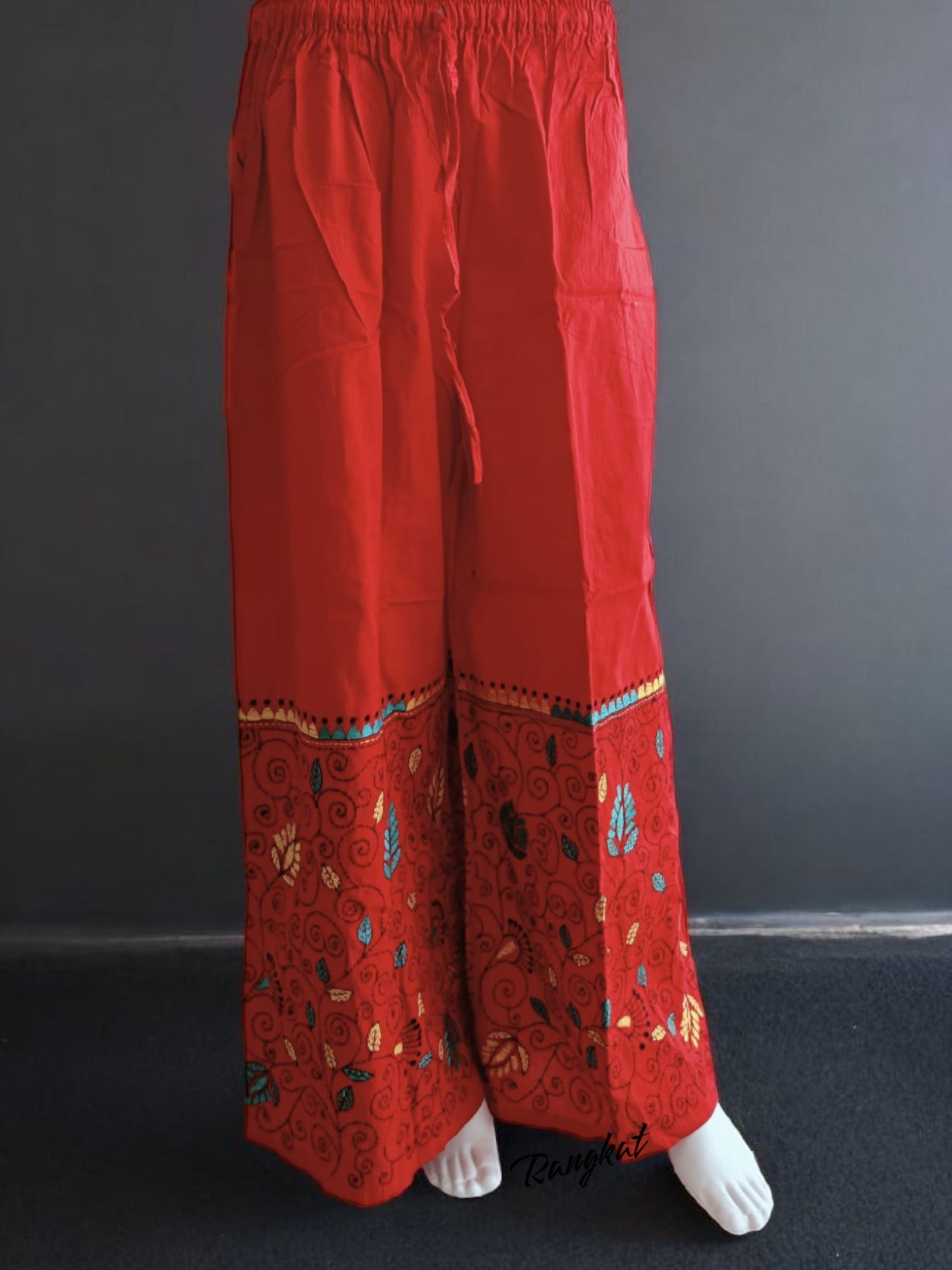 Pure Cotton Trendy Plazzos with Kantha Stitch