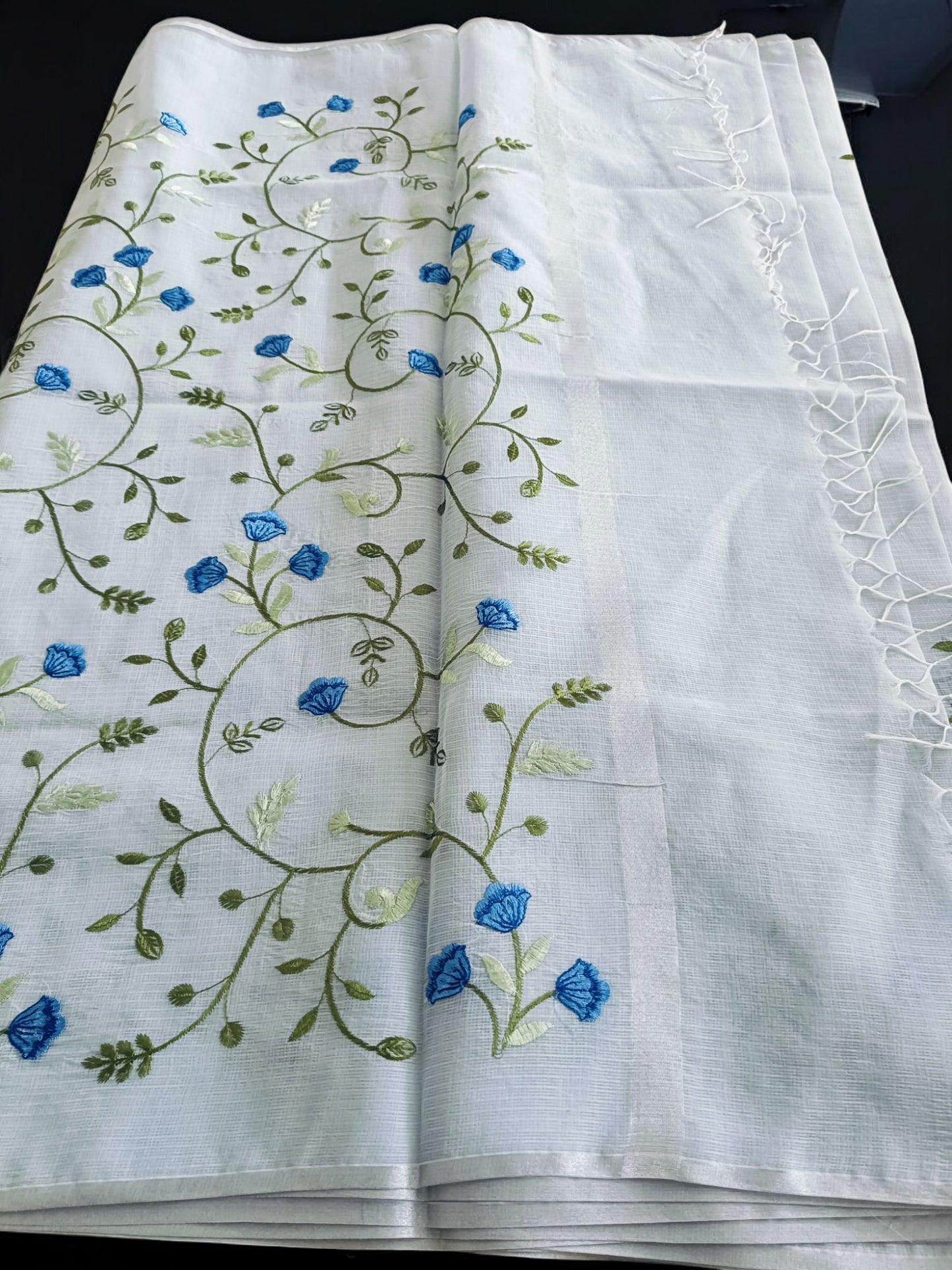Kota Doria Embroidery Saree