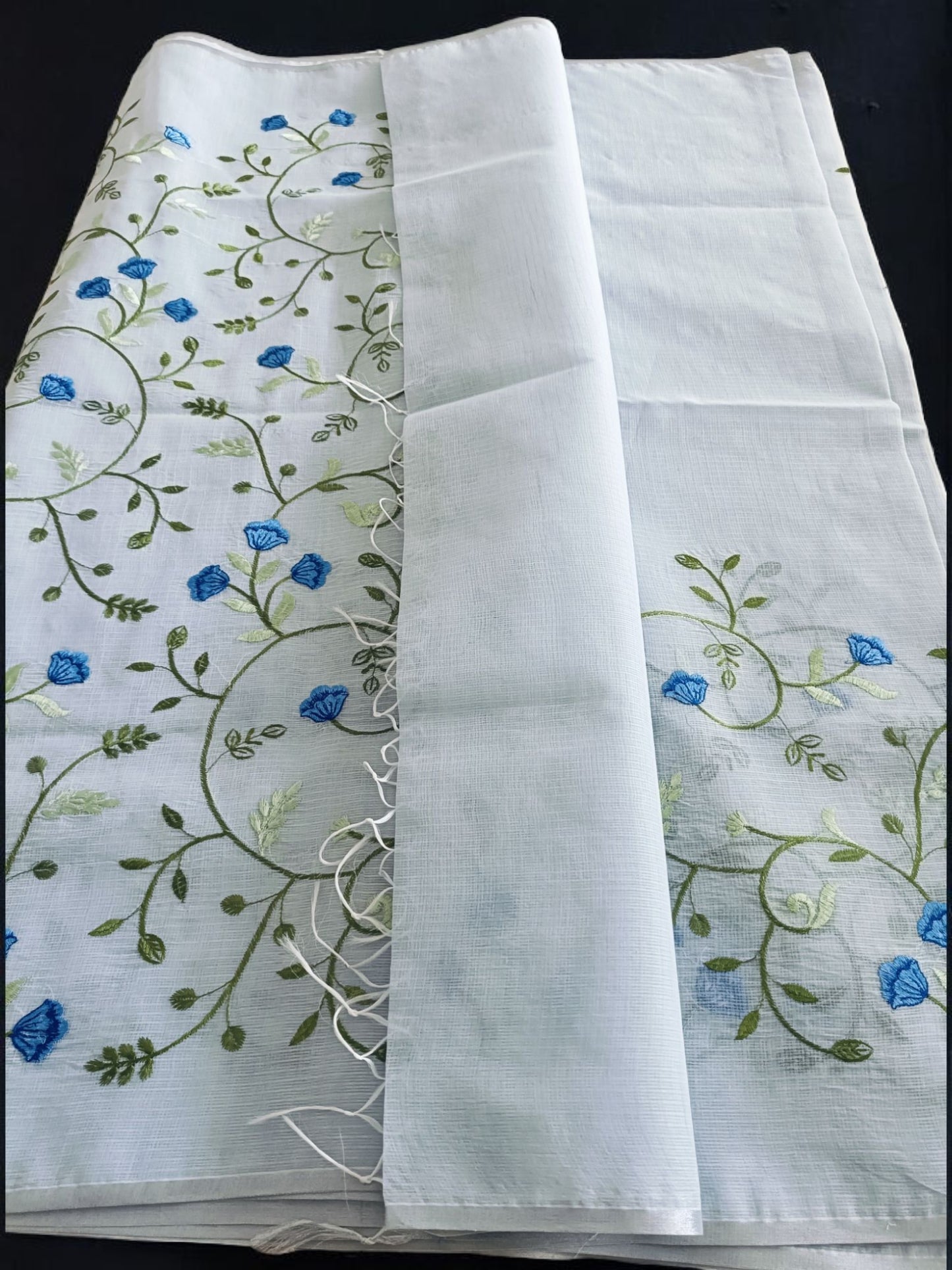 Kota Doria Embroidery Saree
