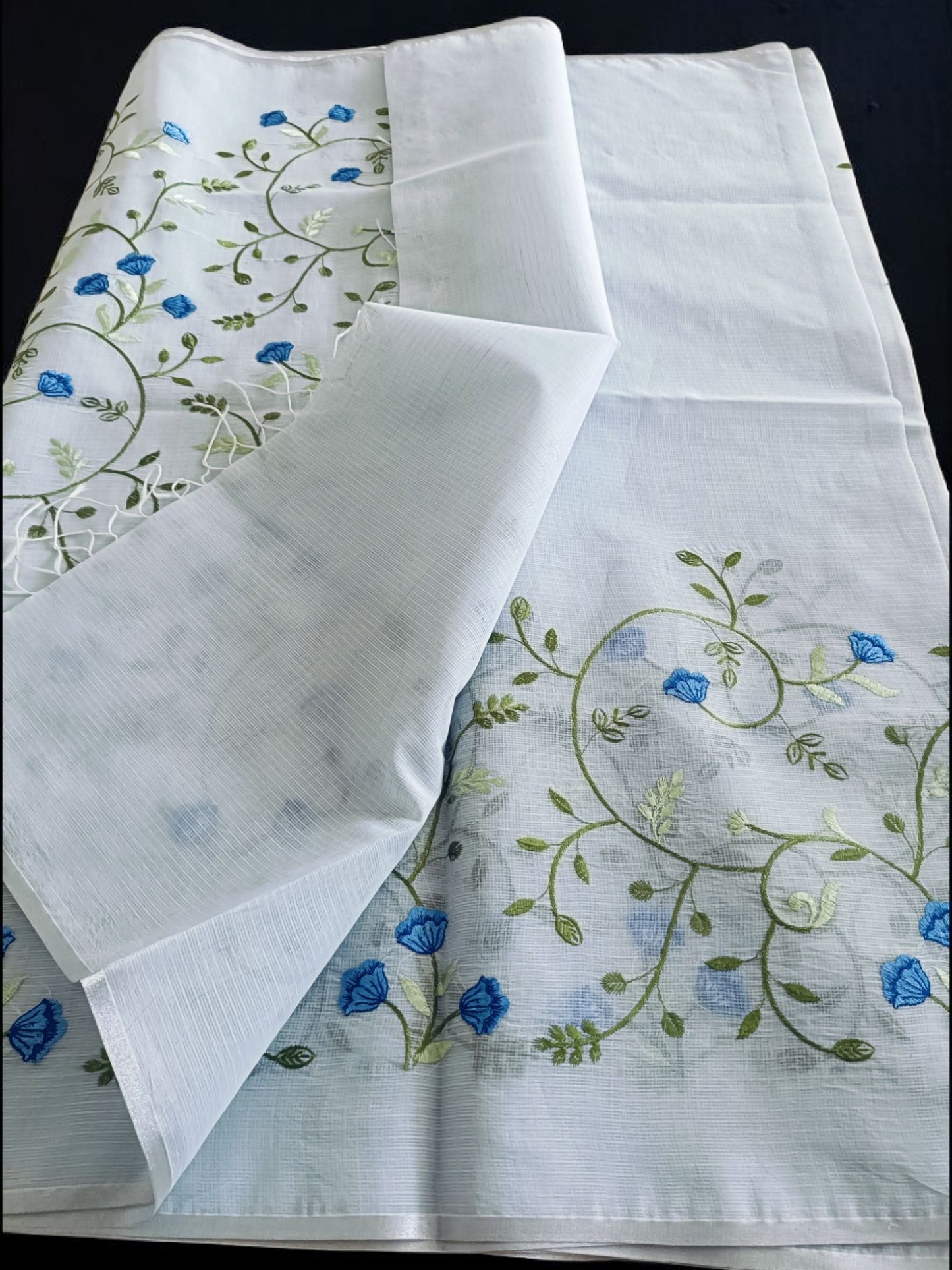 Kota Doria Embroidery Saree
