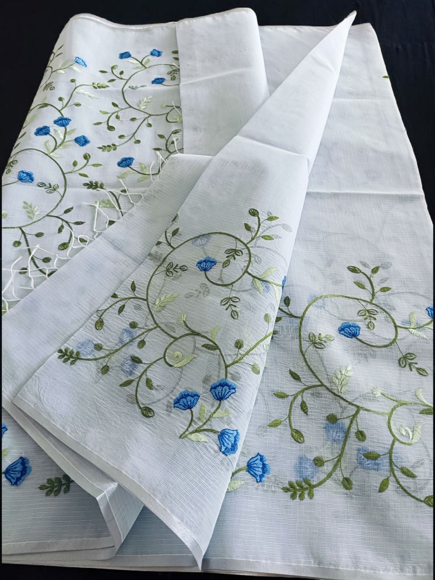 Kota Doria Embroidery Saree