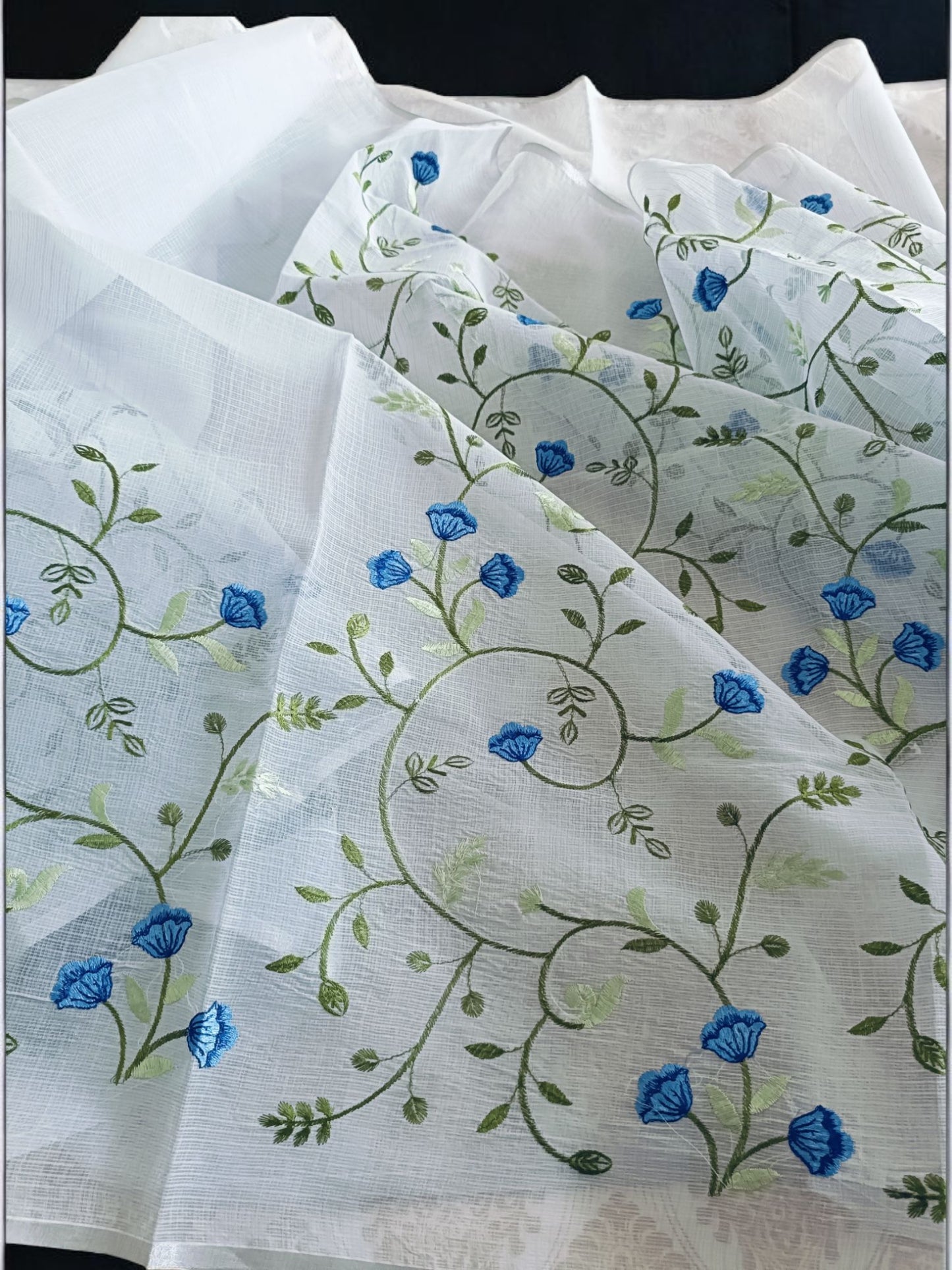 Kota Doria Embroidery Saree