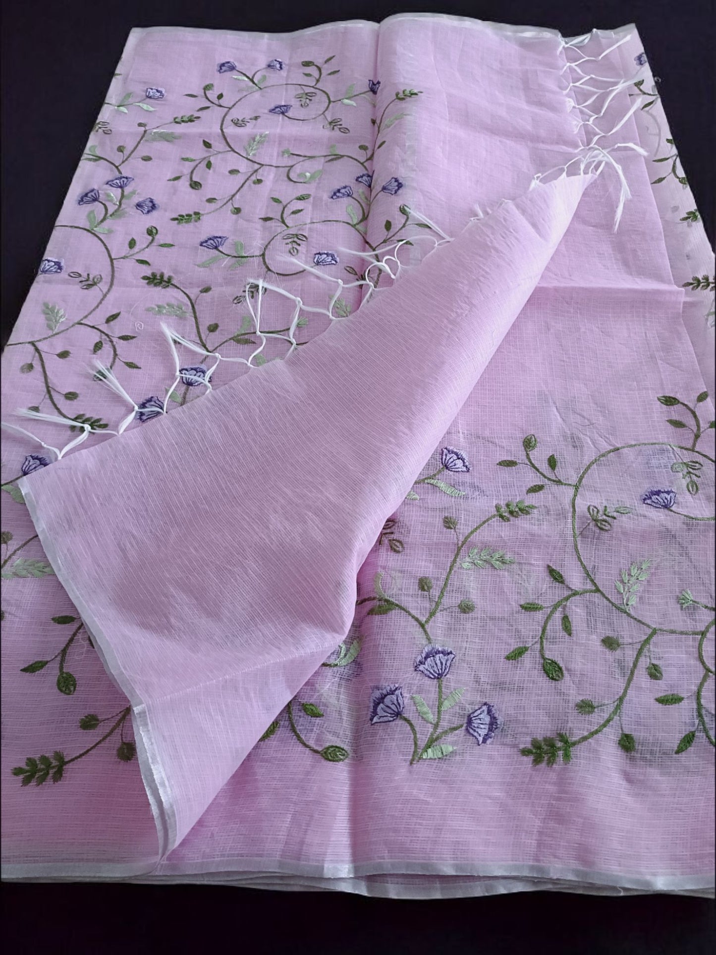 Kota Doria Embroidery Saree
