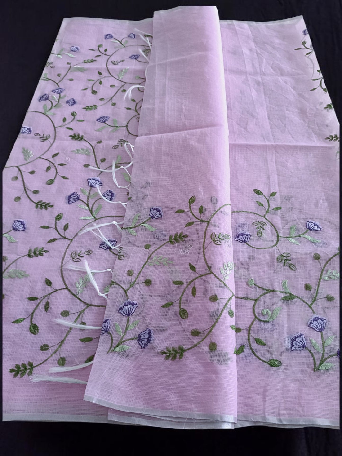 Kota Doria Embroidery Saree