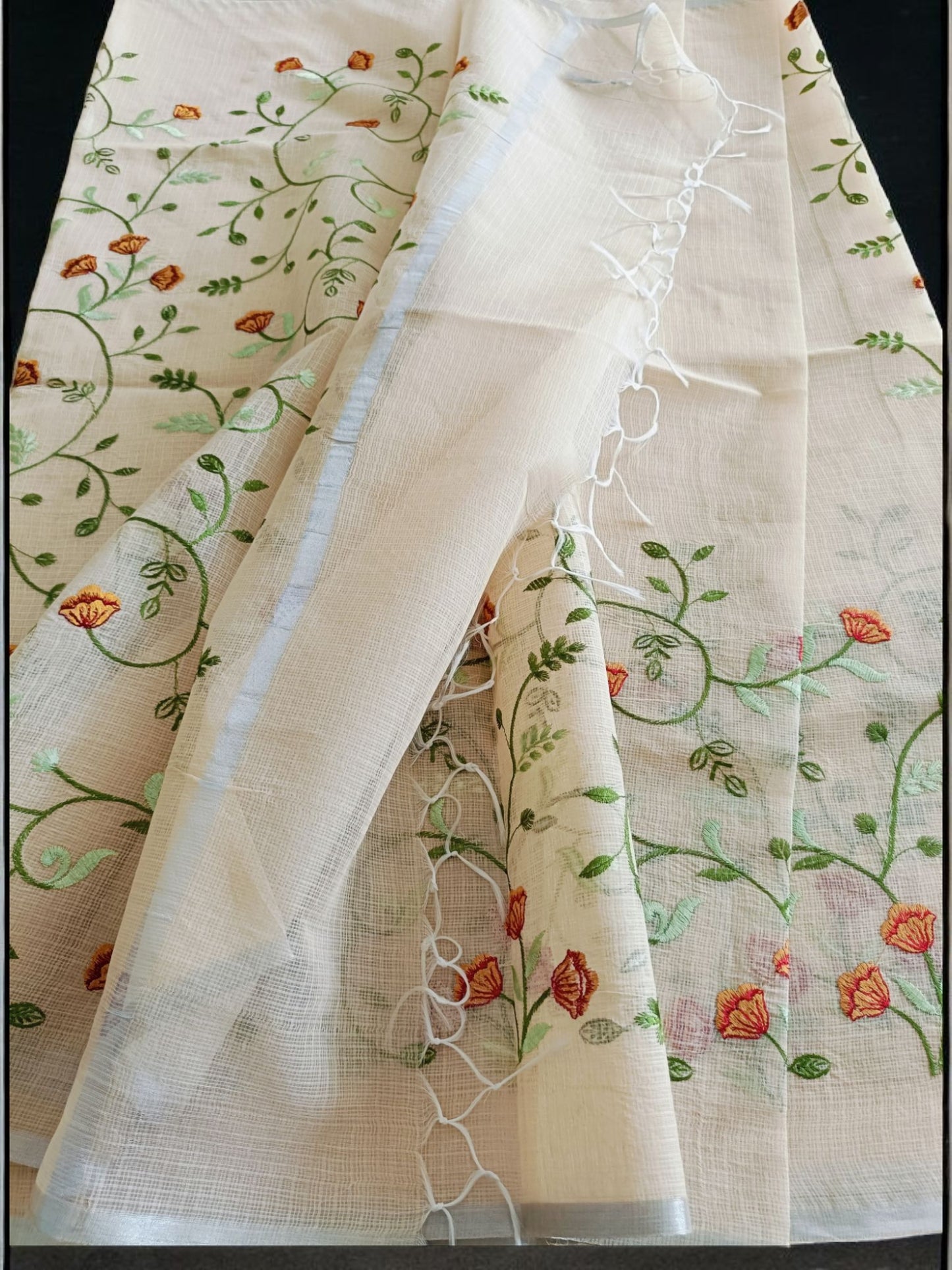Kota Doria Embroidery Saree