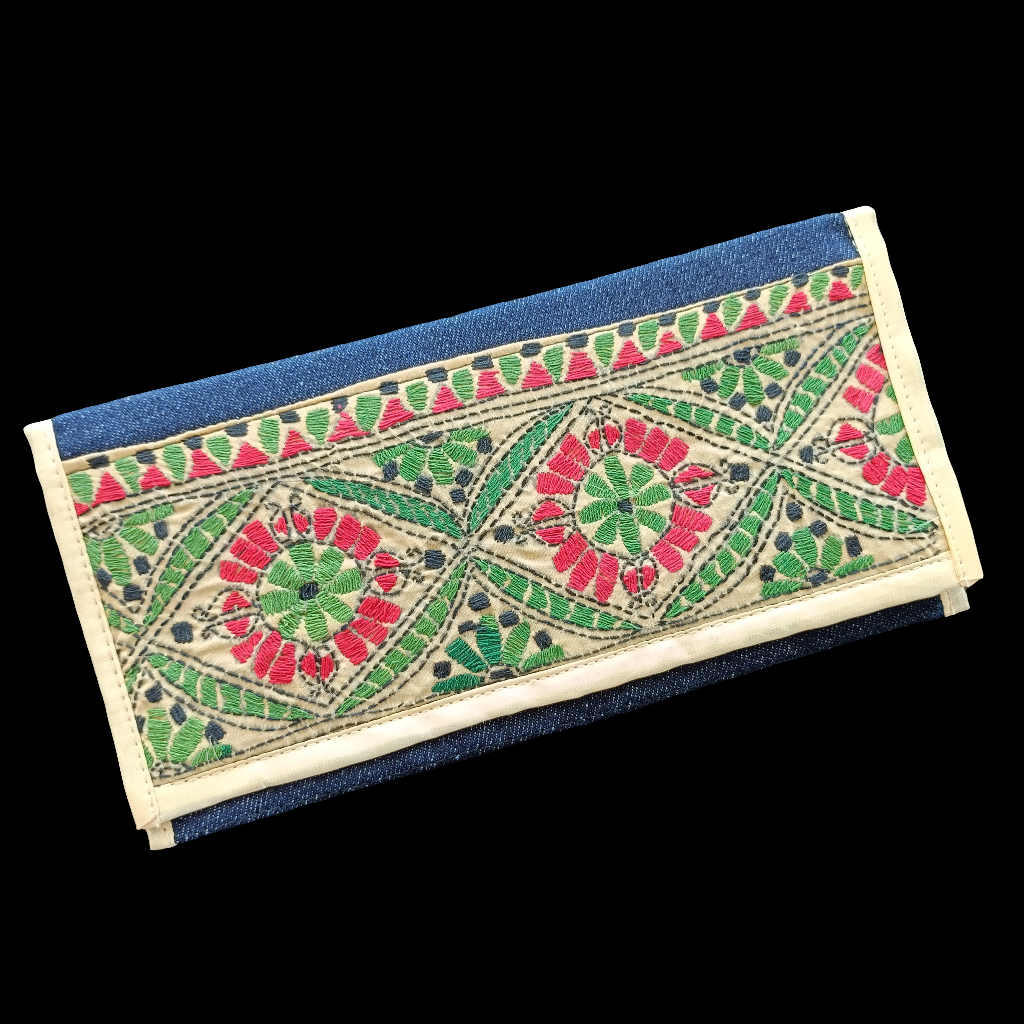 भाव्या - Pure Denim Kantha Stitch Wallet