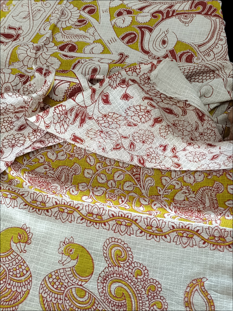 चित्रांगी - Pure Kota Handloom Cotton Handcrafted Kalamkari Saree
