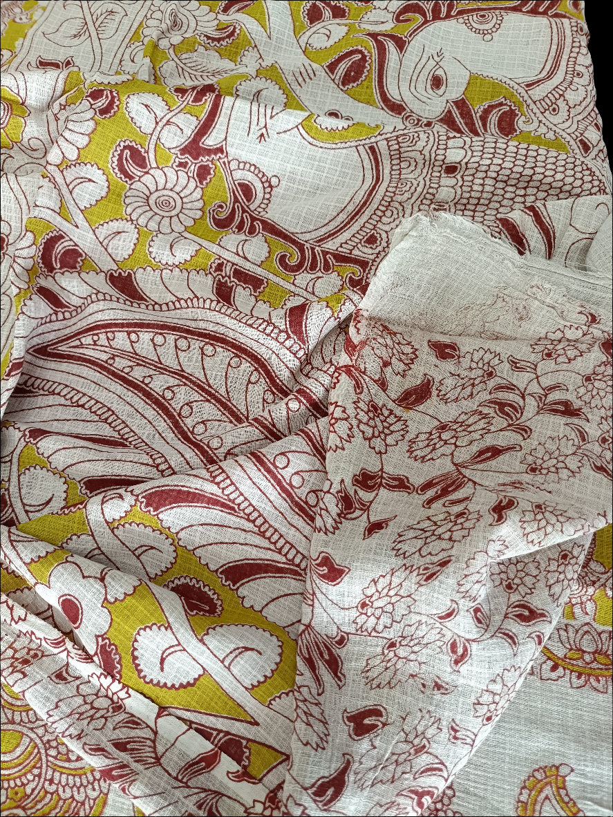 चित्रांगी - Pure Kota Handloom Cotton Handcrafted Kalamkari Saree