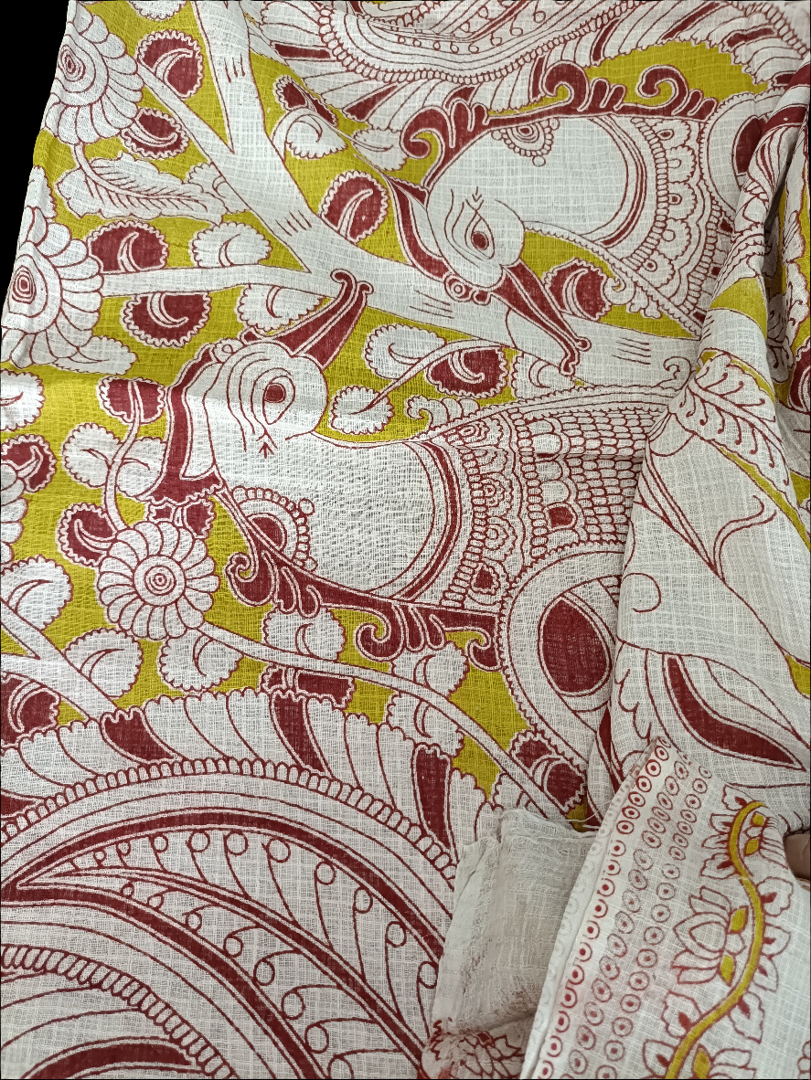 चित्रांगी - Pure Kota Handloom Cotton Handcrafted Kalamkari Saree