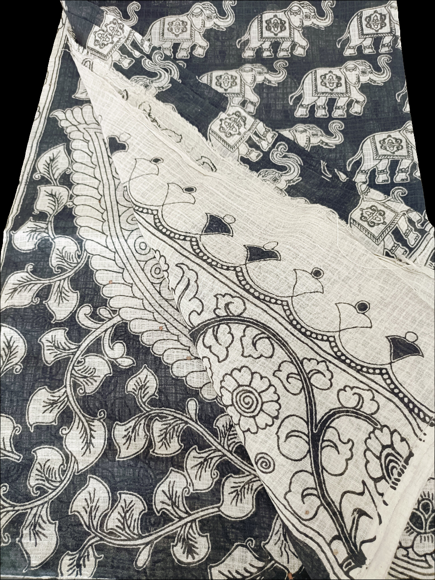 लोपामुद्रा - Pure Kota Handloom Cotton Handcrafted Kalamkari Saree