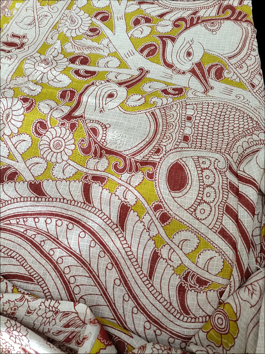 चित्रांगी - Pure Kota Handloom Cotton Handcrafted Kalamkari Saree