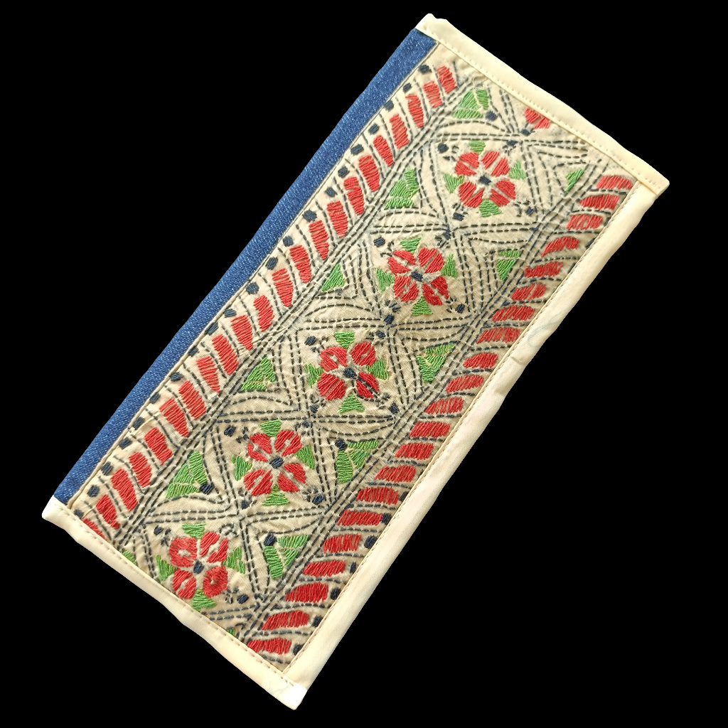 कीर्ति - Pure Denim Kantha Stitch Wallet