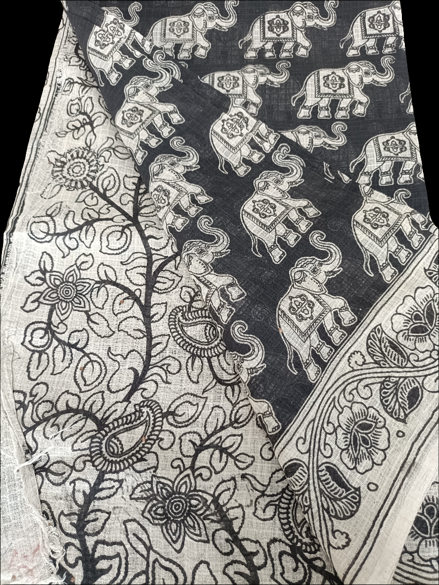 लोपामुद्रा - Pure Kota Handloom Cotton Handcrafted Kalamkari Saree