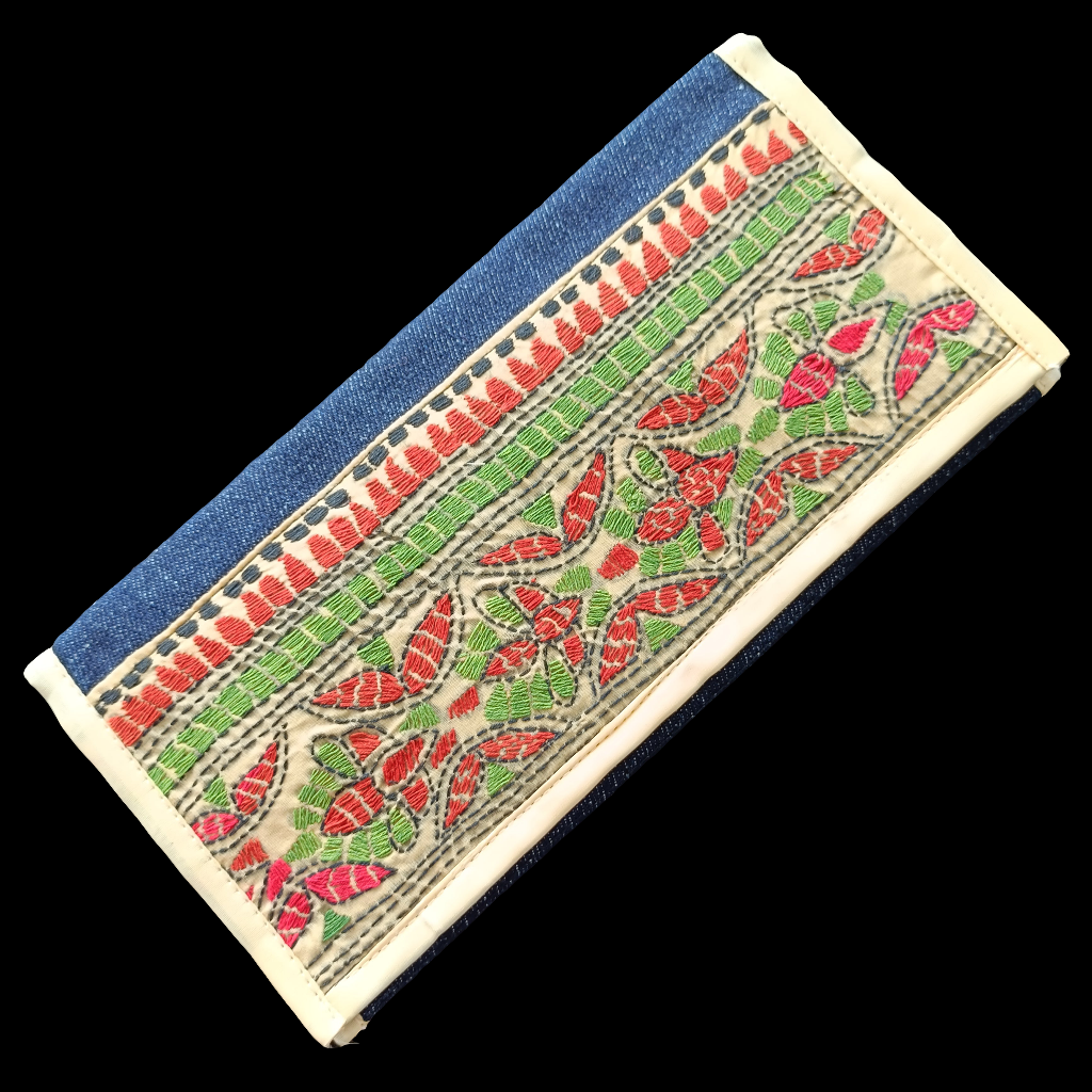 वैभवी - Pure Denim Kantha Stitch Wallet