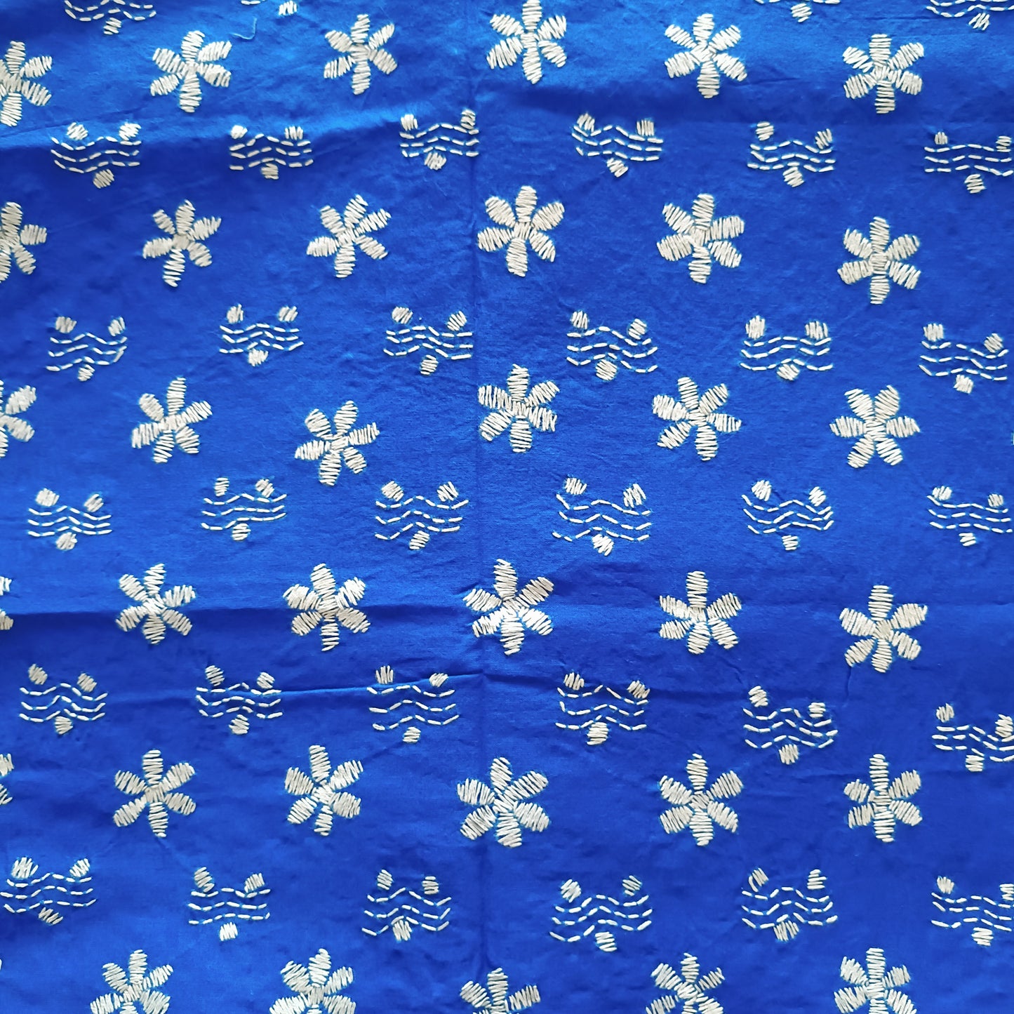 Kantha Stitch Cotton Blouse Fabric - Fabric | Tags: Kantha Cotton Textile