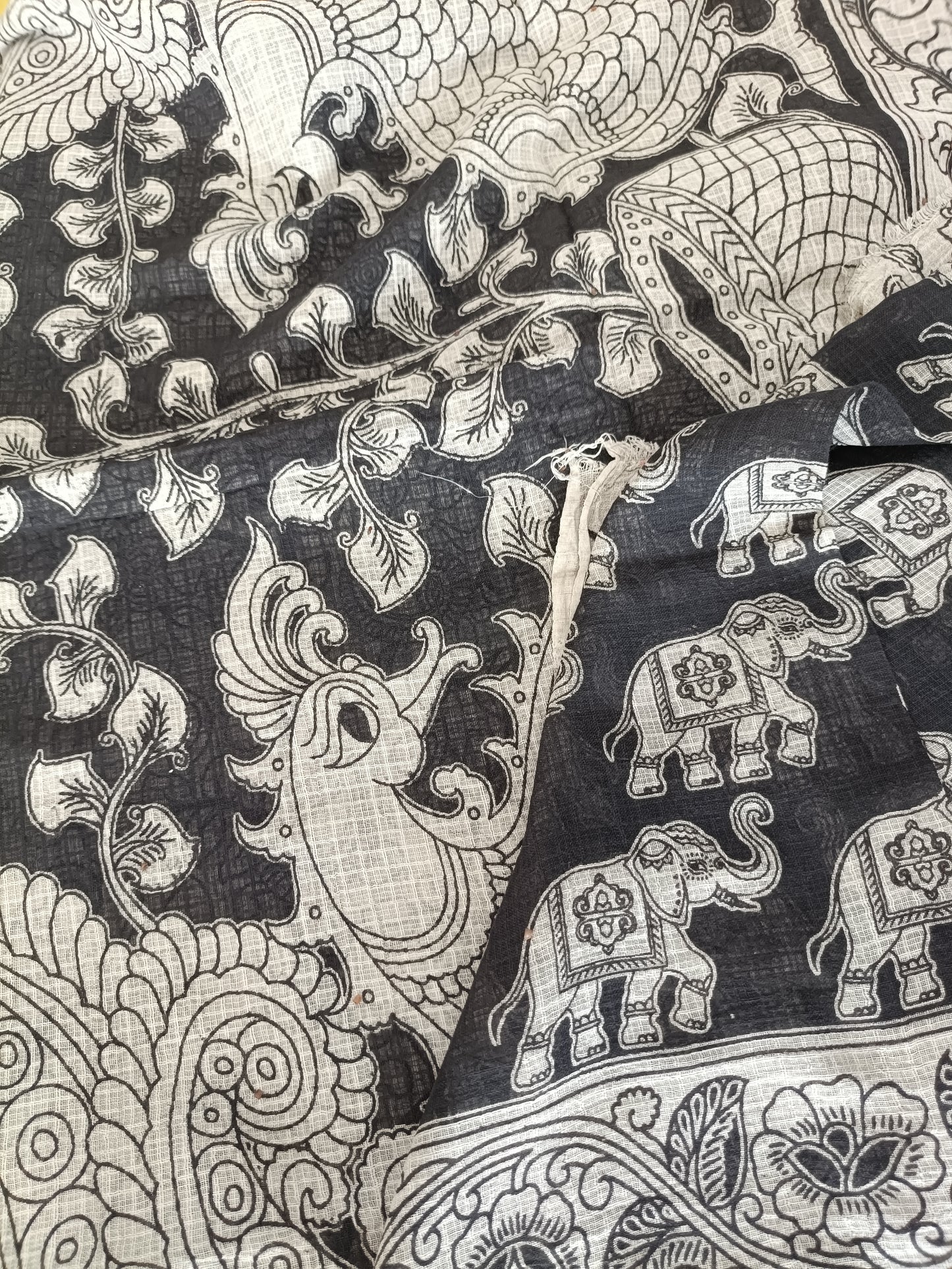 लोपामुद्रा - Pure Kota Handloom Cotton Handcrafted Kalamkari Saree