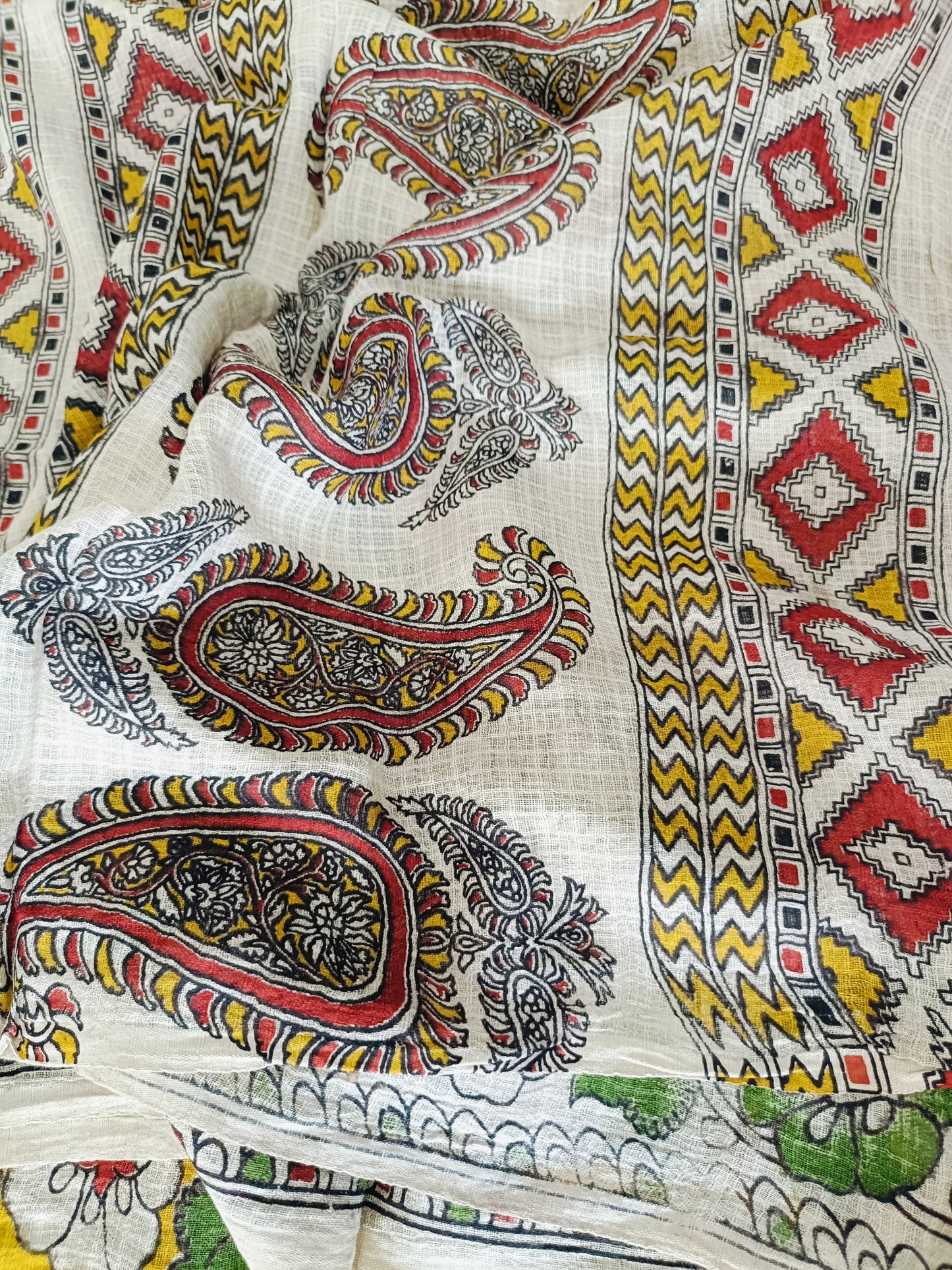 शाची - Pure Kota Handloom Cotton Handcrafted Kalamkari Saree