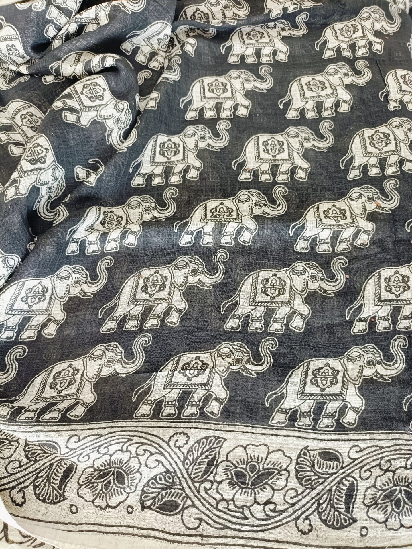 लोपामुद्रा - Pure Kota Handloom Cotton Handcrafted Kalamkari Saree