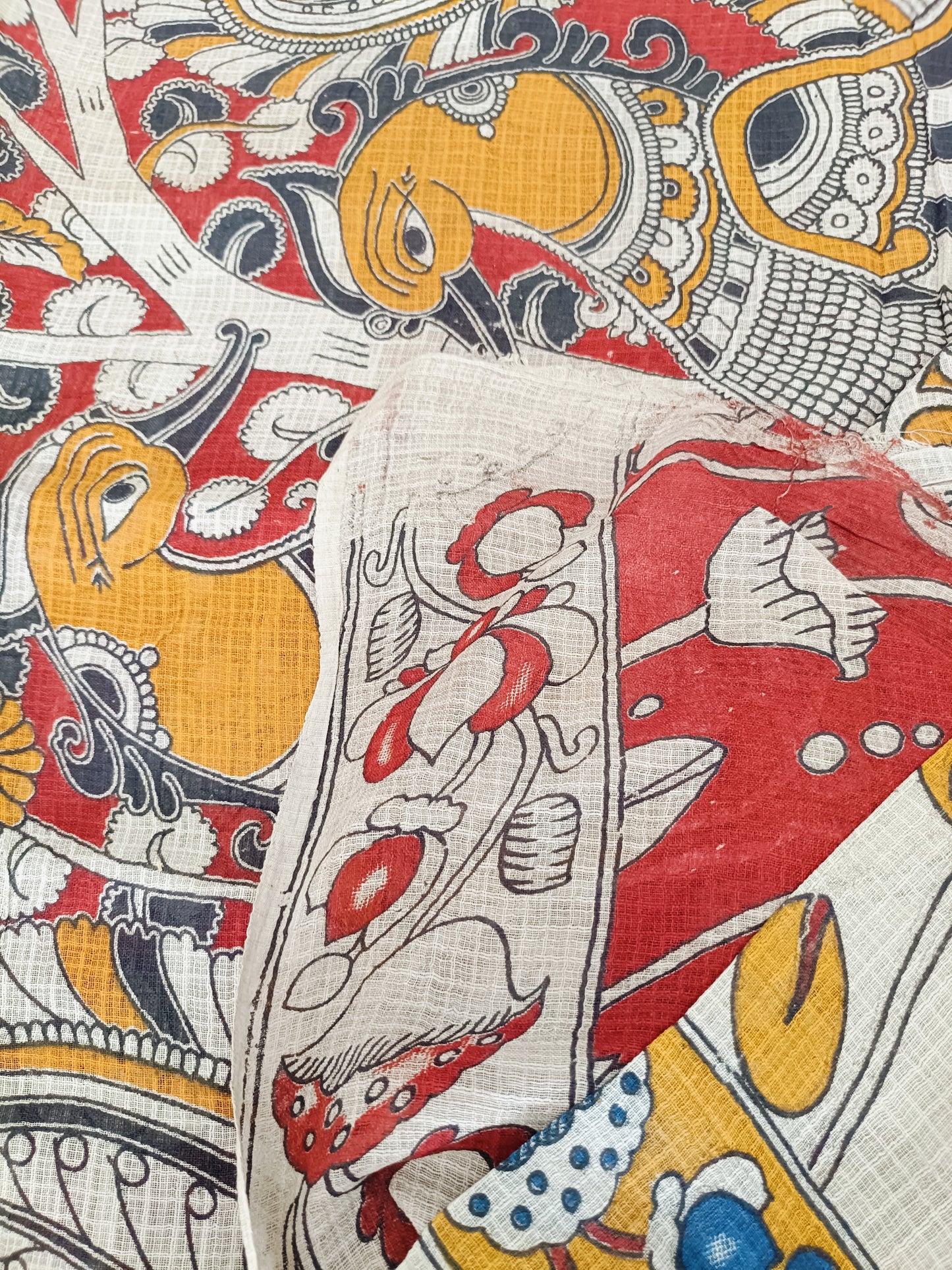 उर्वशी - Pure Kota Handloom Cotton Handcrafted Kalamkari Saree