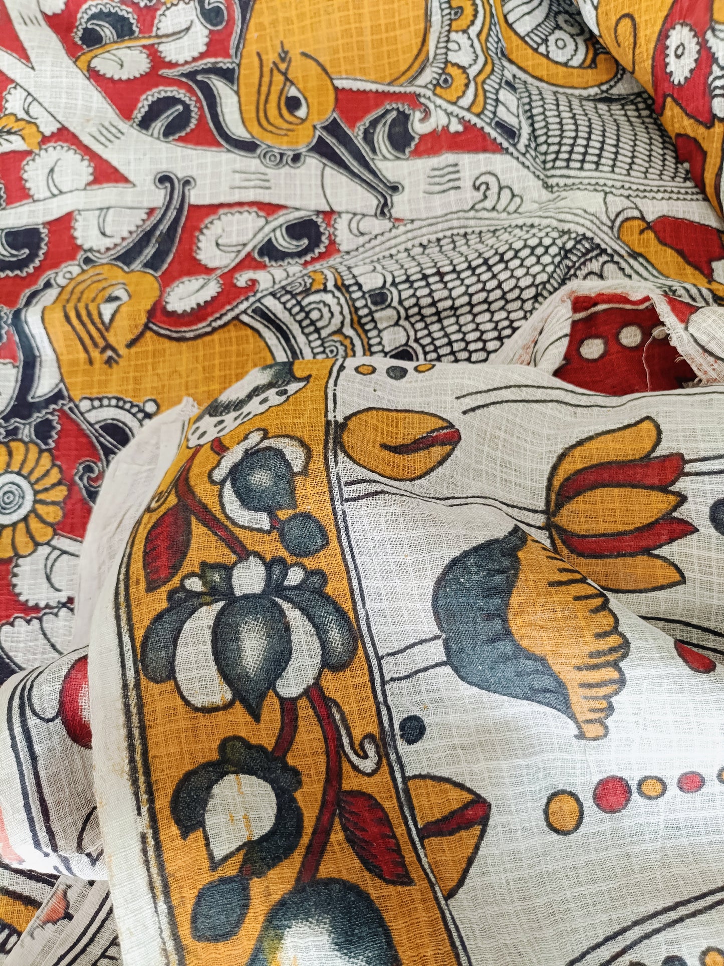मेनका - Pure Kota Handloom Cotton Handcrafted Kalamkari Saree