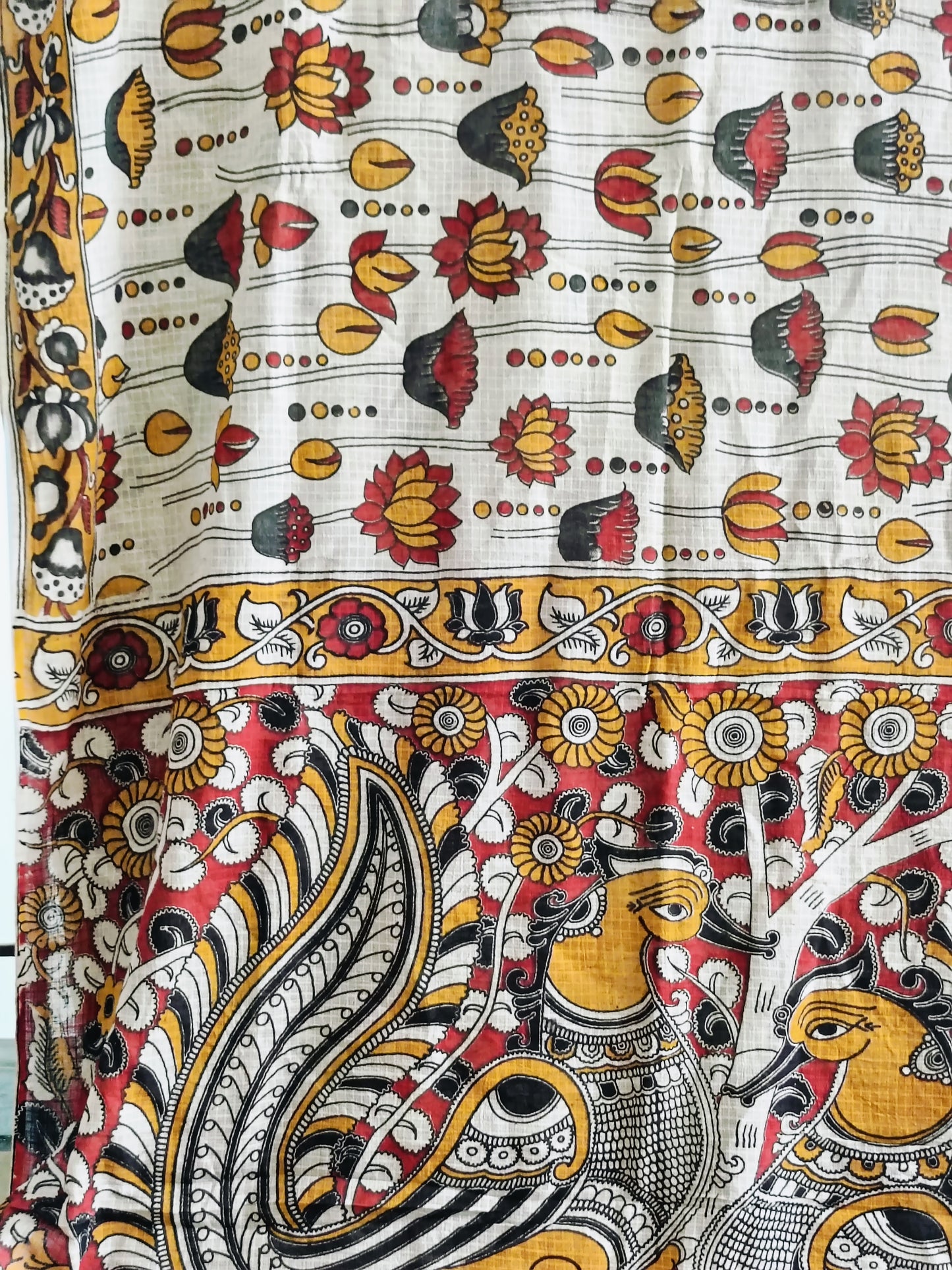मेनका - Pure Kota Handloom Cotton Handcrafted Kalamkari Saree